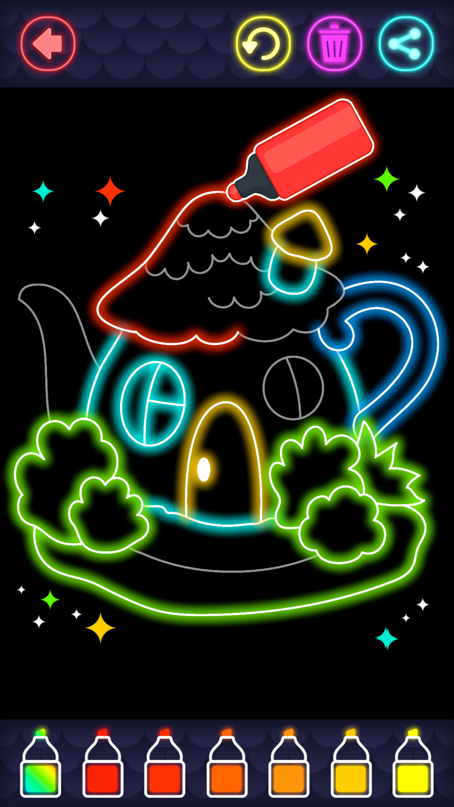 اسکرین شات 4 بازی Glitter House coloring for kid