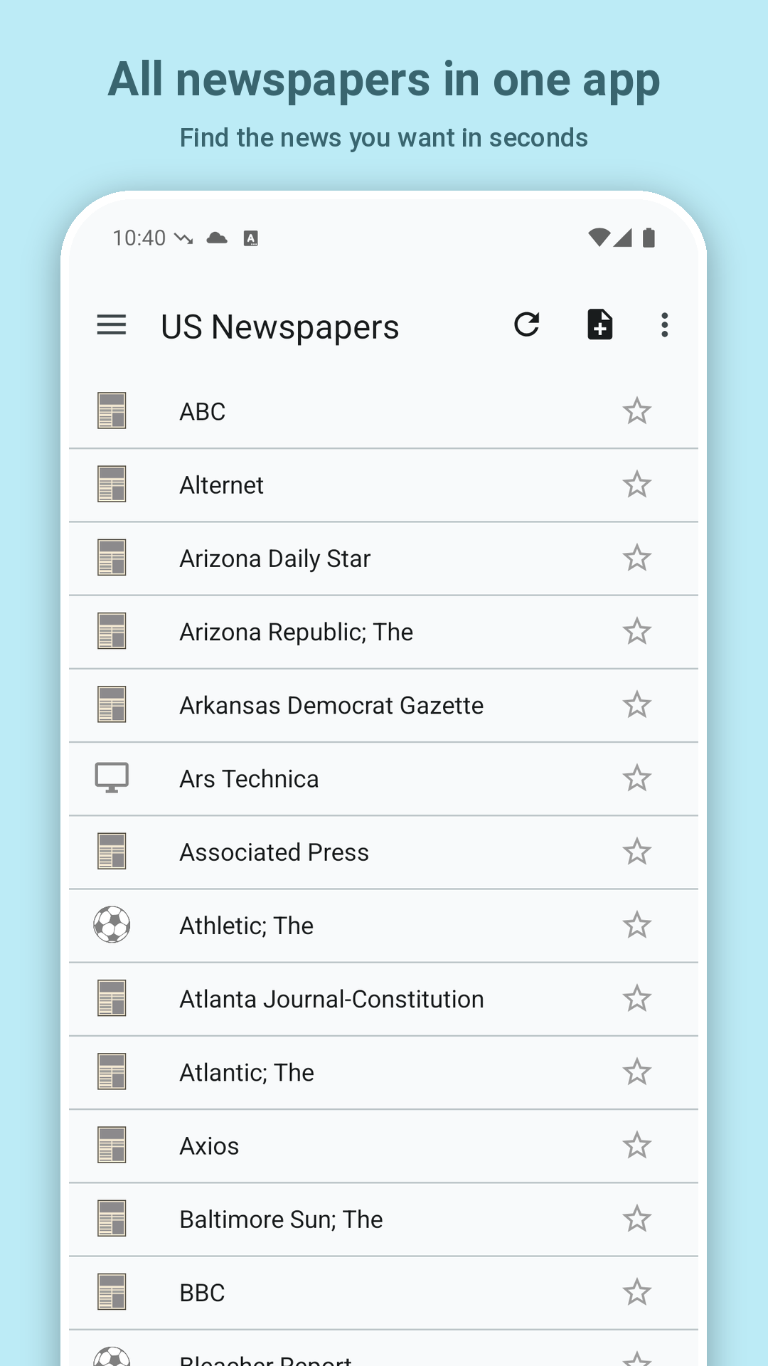 اسکرین شات 1 برنامه US Newspapers