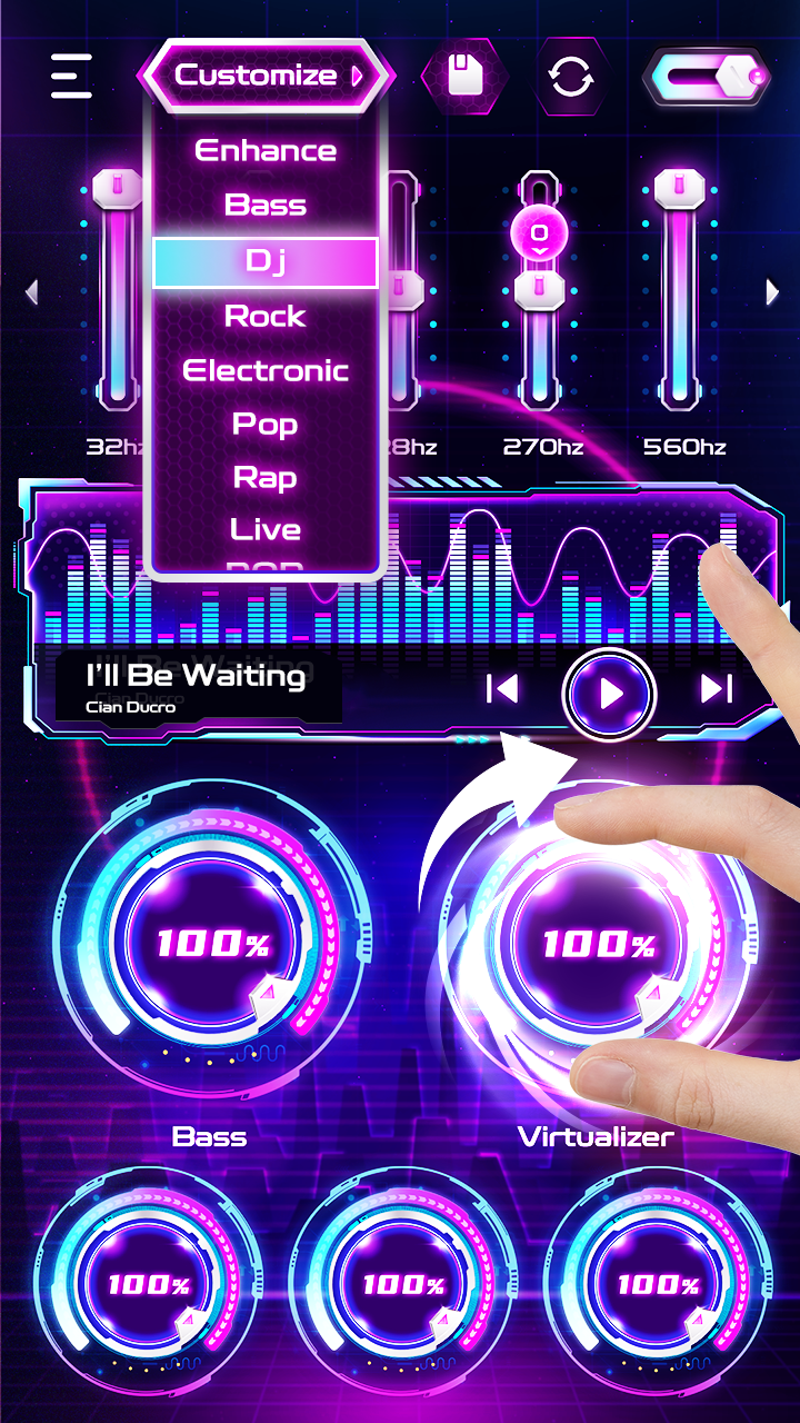 اسکرین شات 2 برنامه Bass Booster - Volume Booster