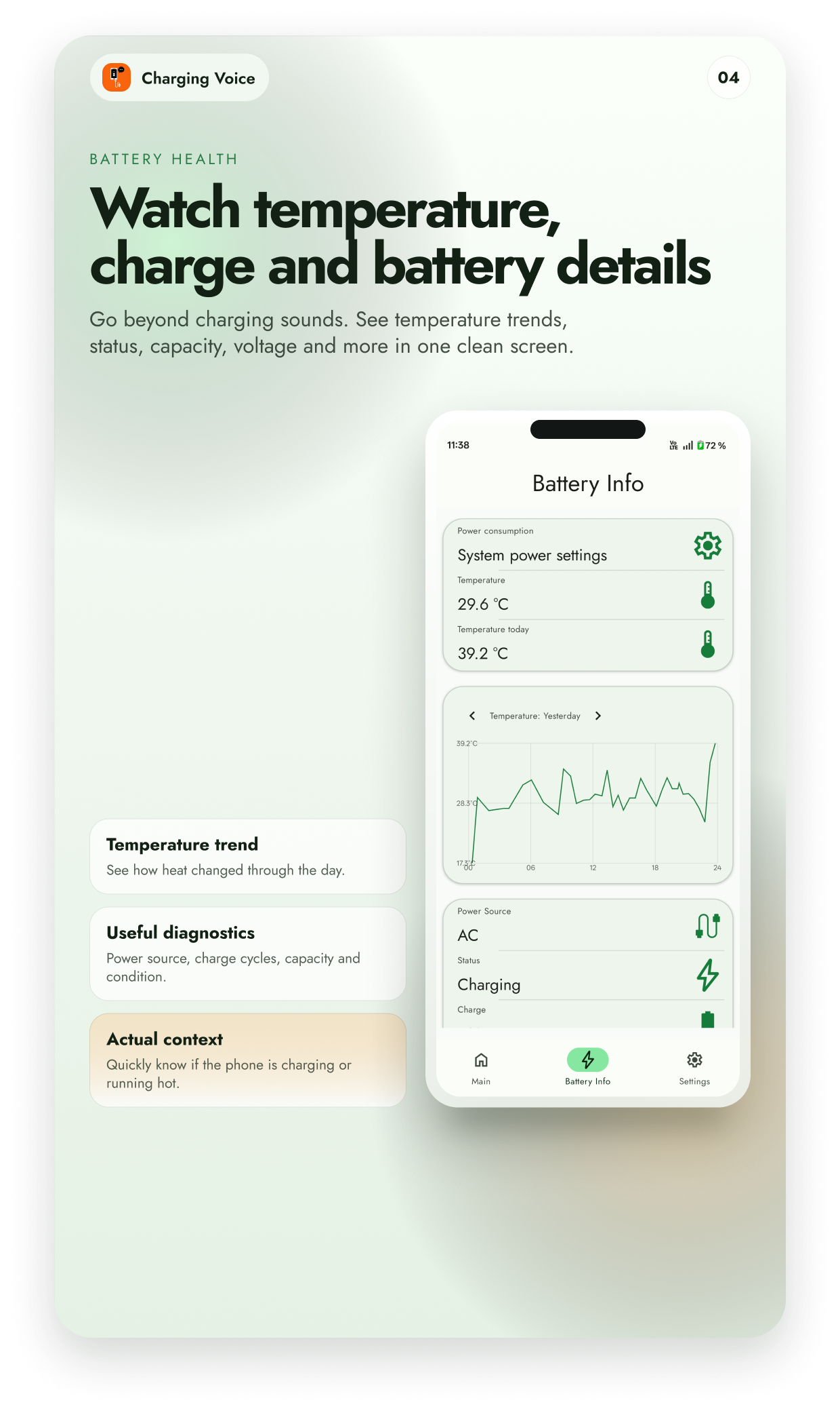 اسکرین شات 4 برنامه Battery Charge Voice