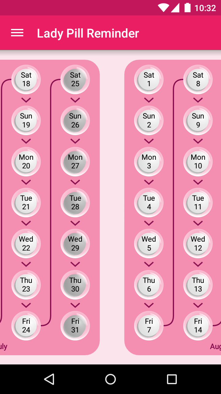 اسکرین شات 2 برنامه Lady Pill Reminder