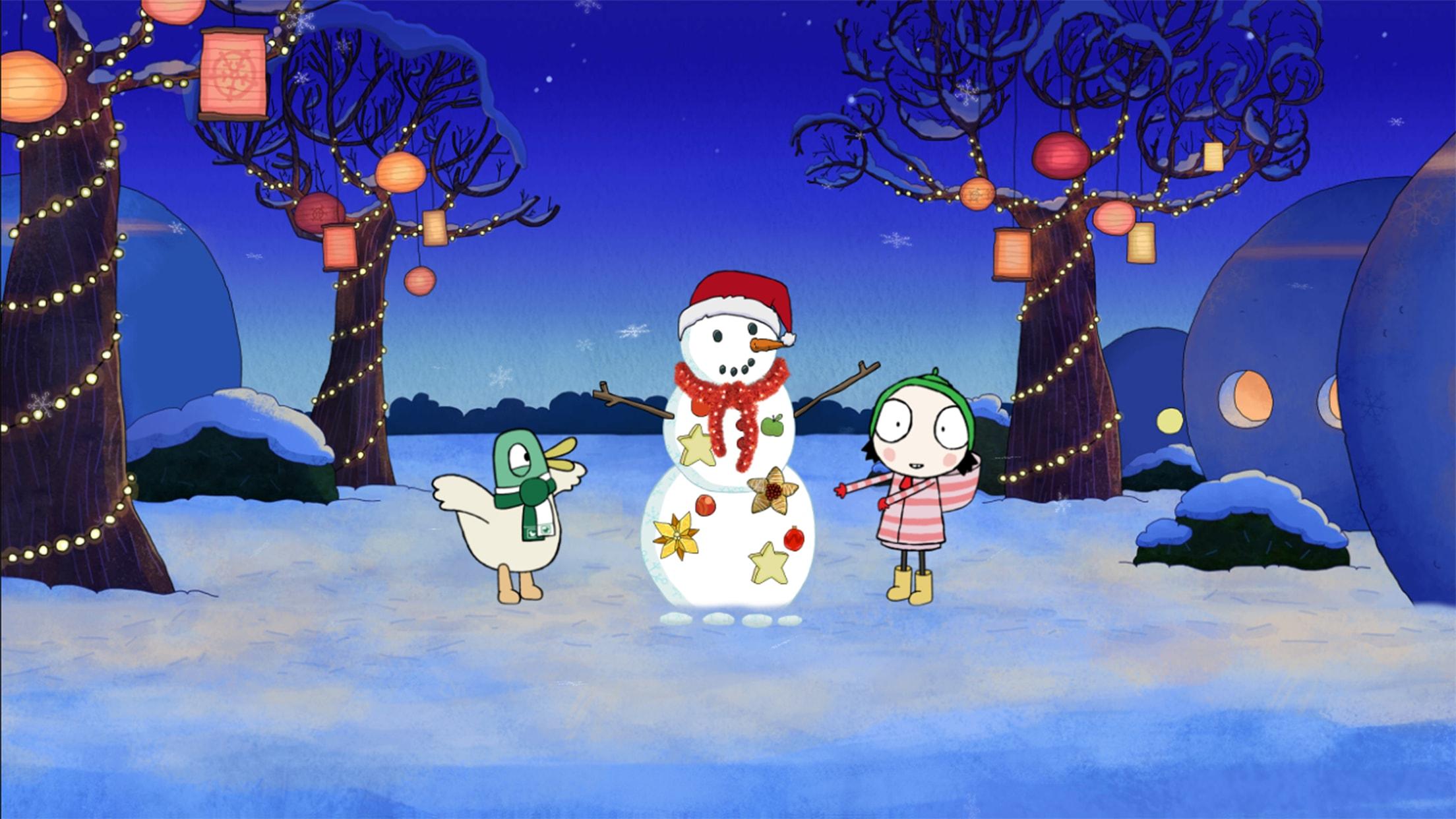 اسکرین شات 6 بازی Sarah & Duck: Build a Snowman