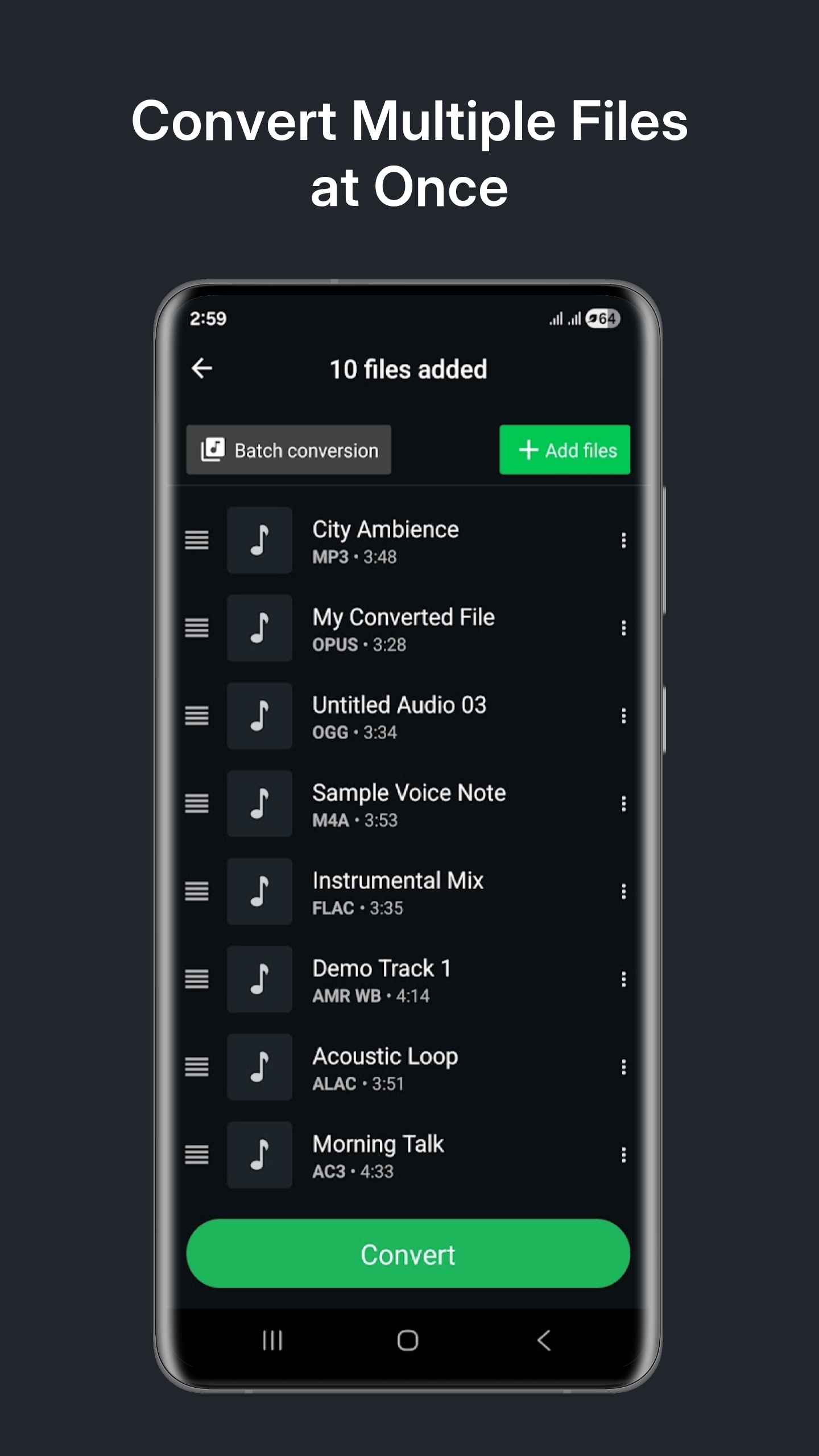اسکرین شات 4 برنامه Audio Converter (MP3 AAC OPUS)