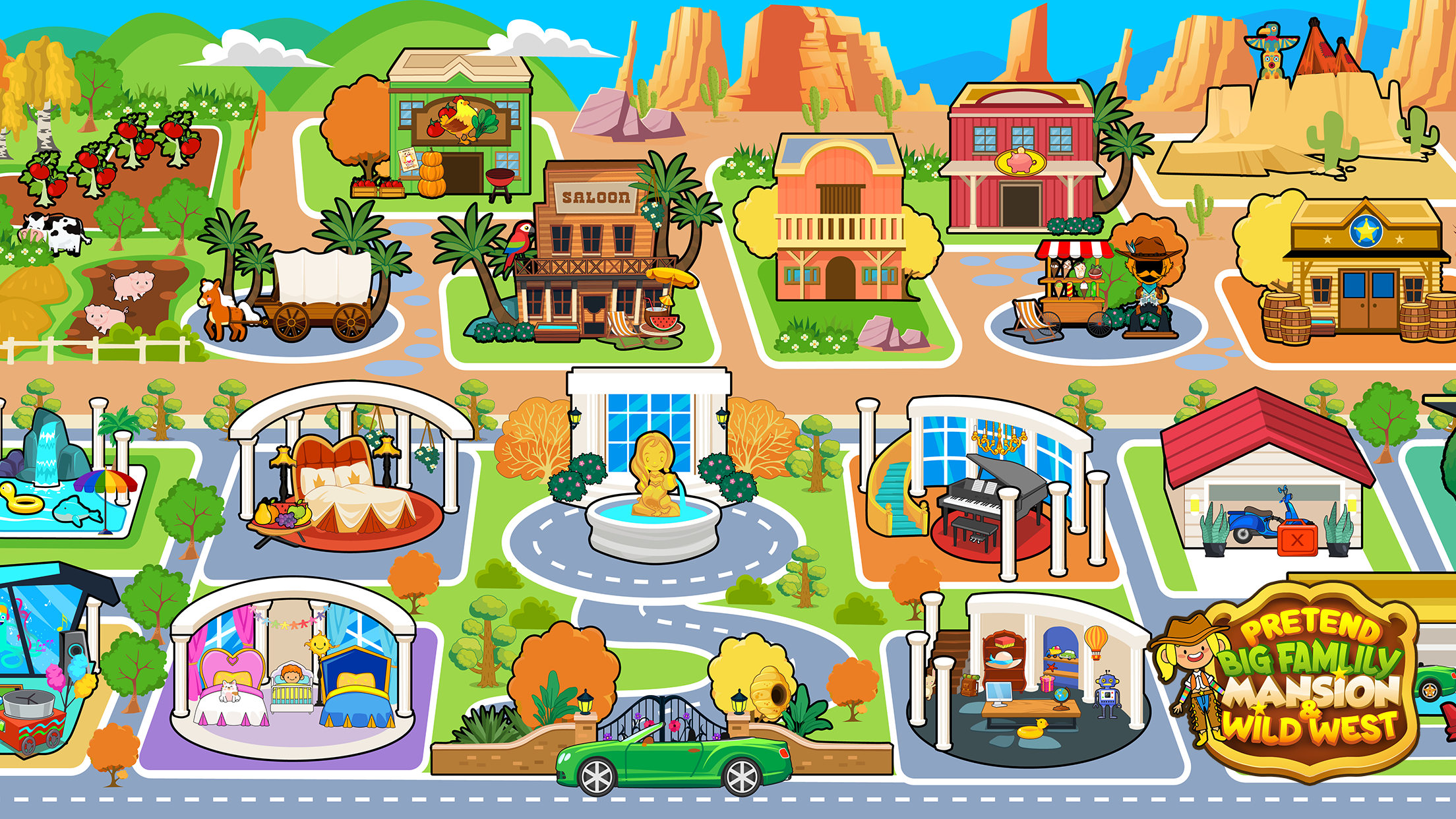 اسکرین شات 2 بازی My Pretend Family Mansion