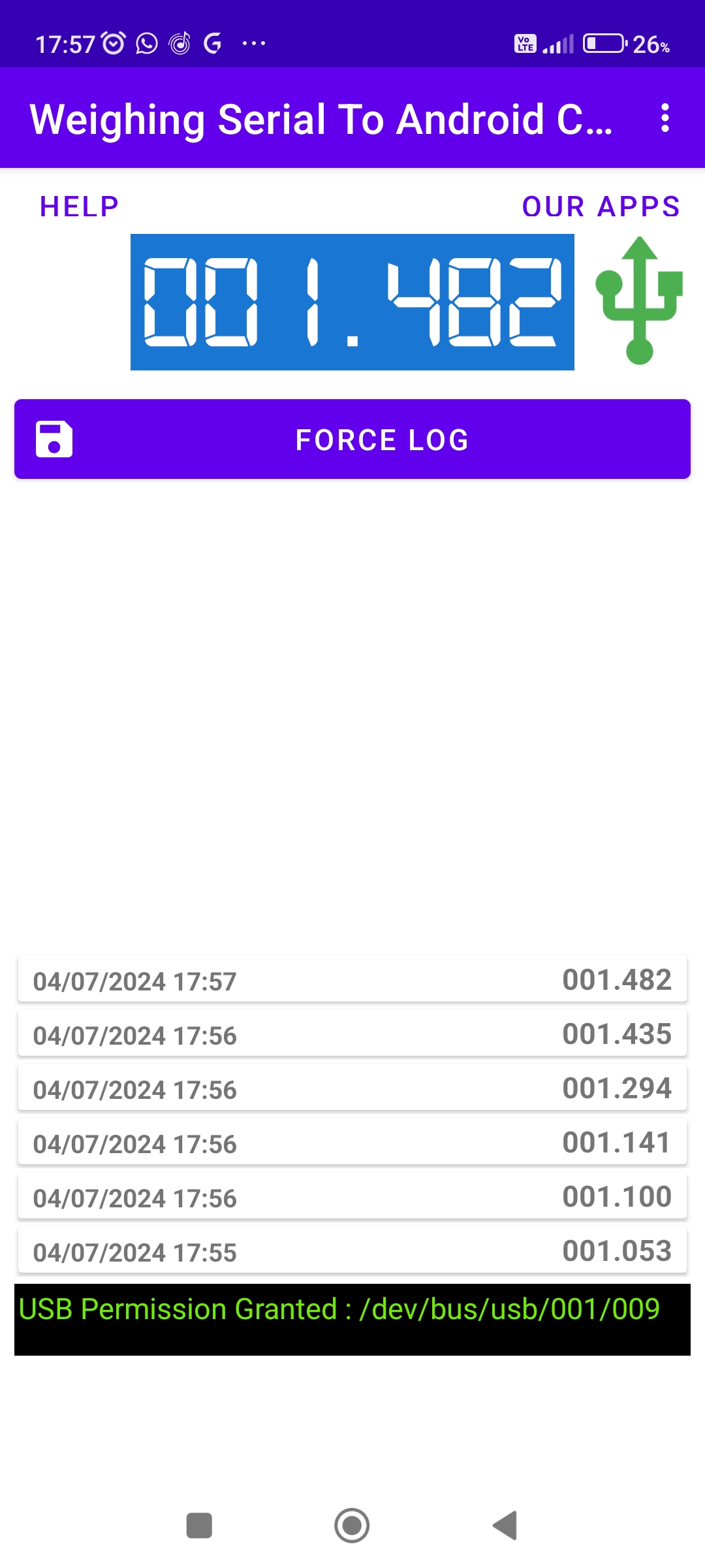 اسکرین شات 3 برنامه Weighing Scale Serial Terminal
