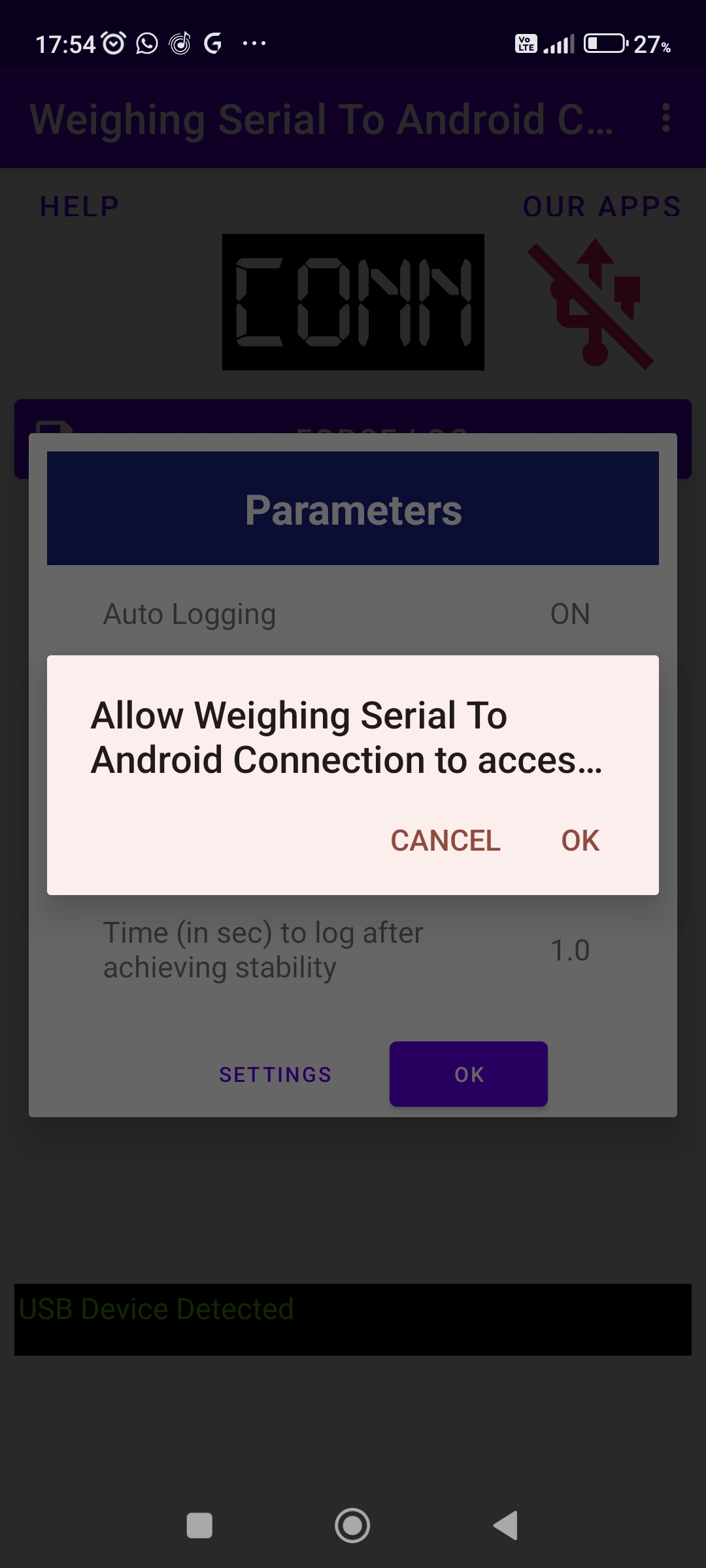 اسکرین شات 5 برنامه Weighing Scale Serial Terminal