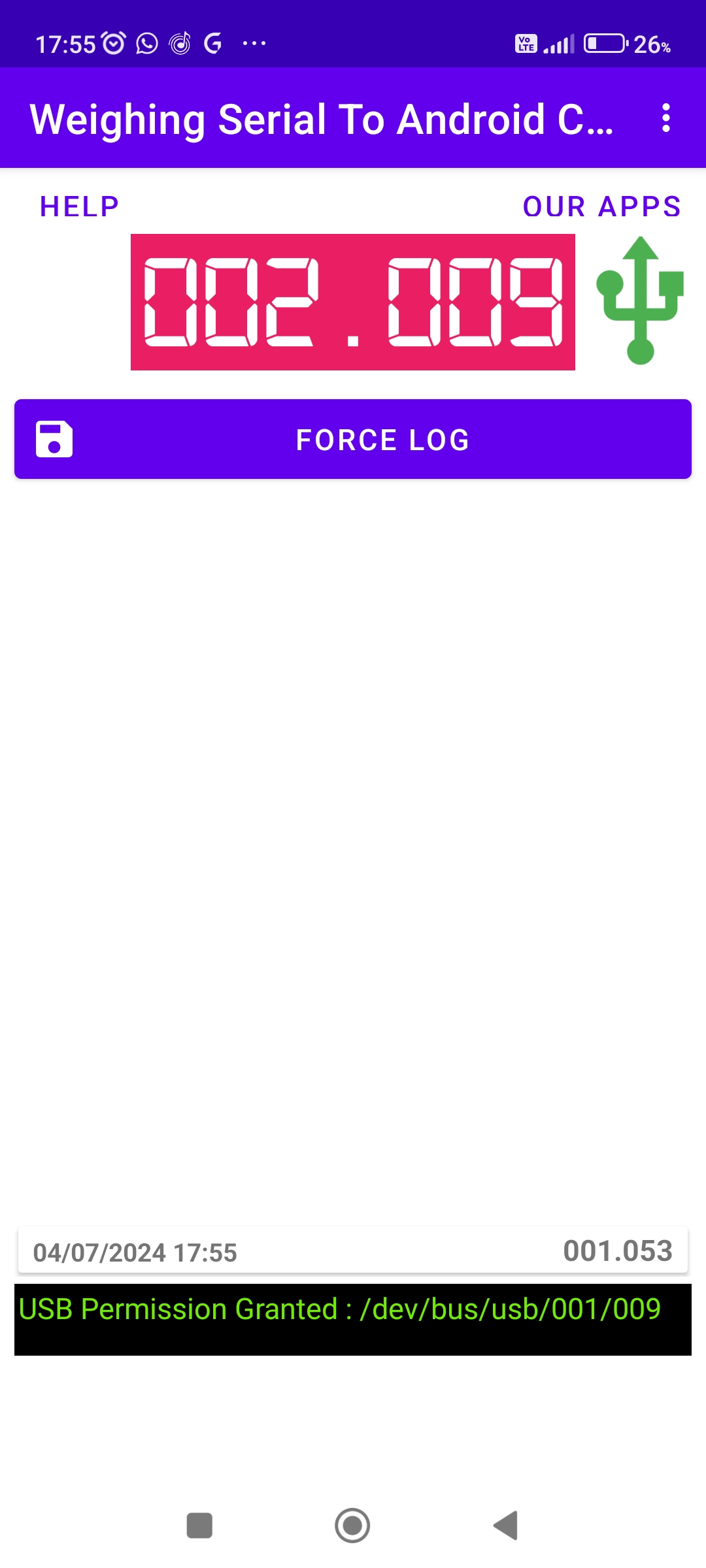 اسکرین شات 2 برنامه Weighing Scale Serial Terminal