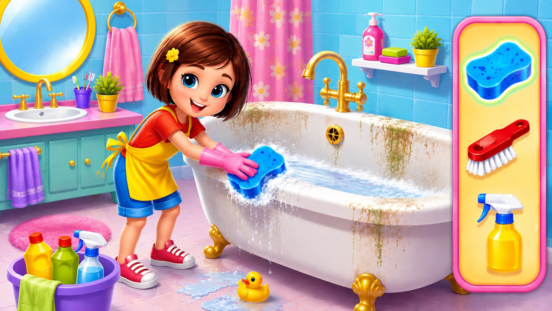 اسکرین شات 1 برنامه Baby princess home clean game