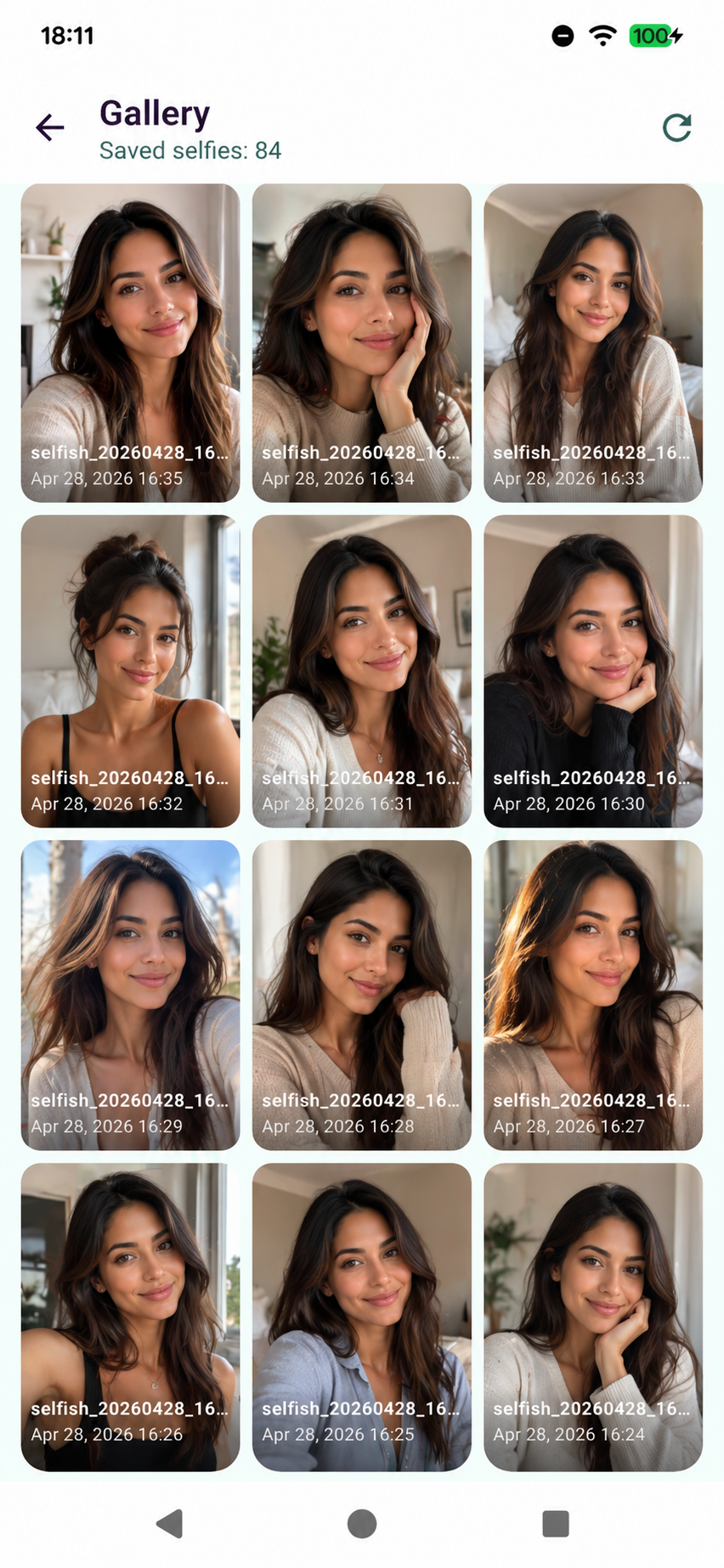 اسکرین شات 4 برنامه Selfish - Selfie Camera