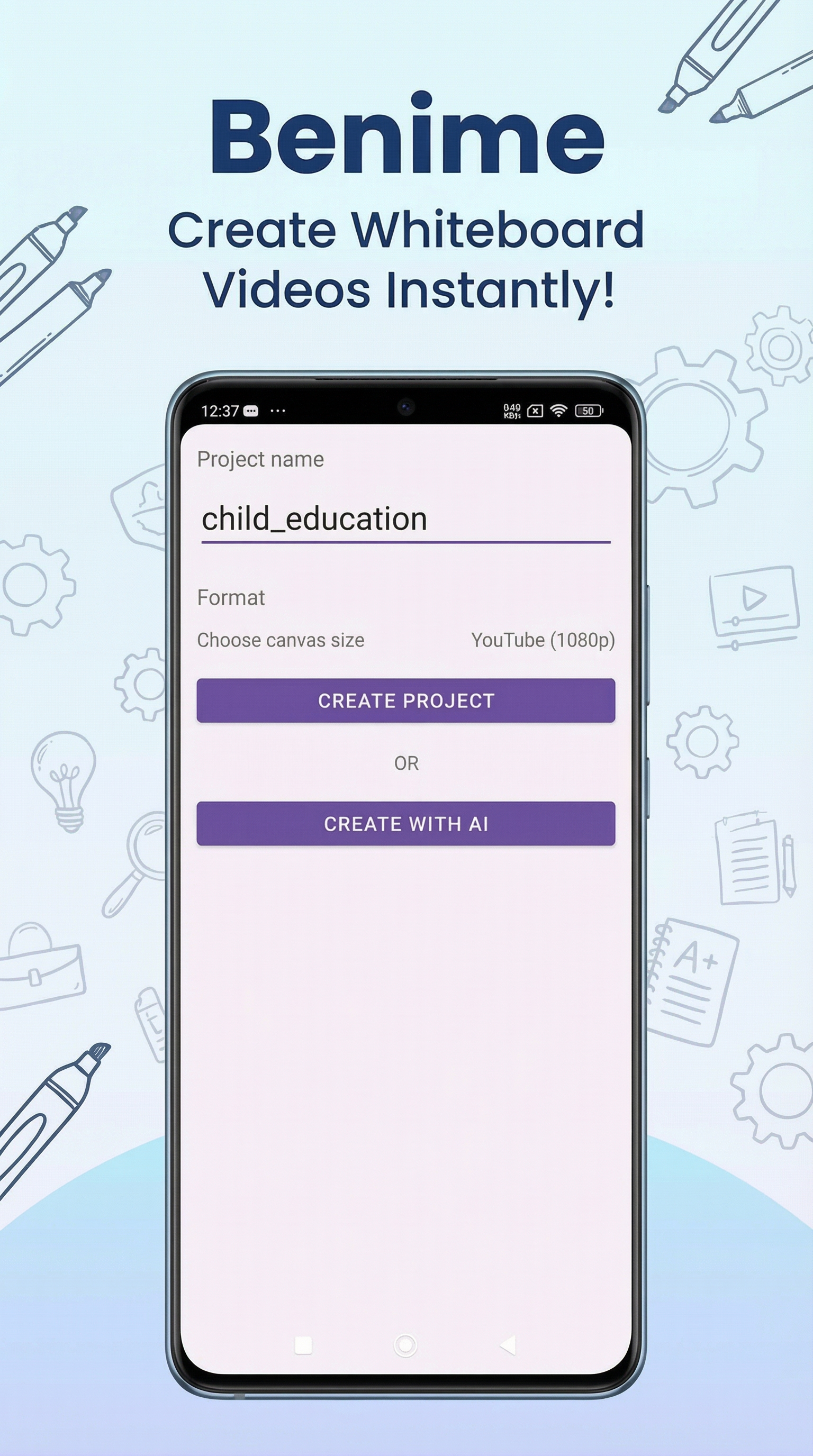 اسکرین شات 2 برنامه Benime: AI Whiteboard Maker