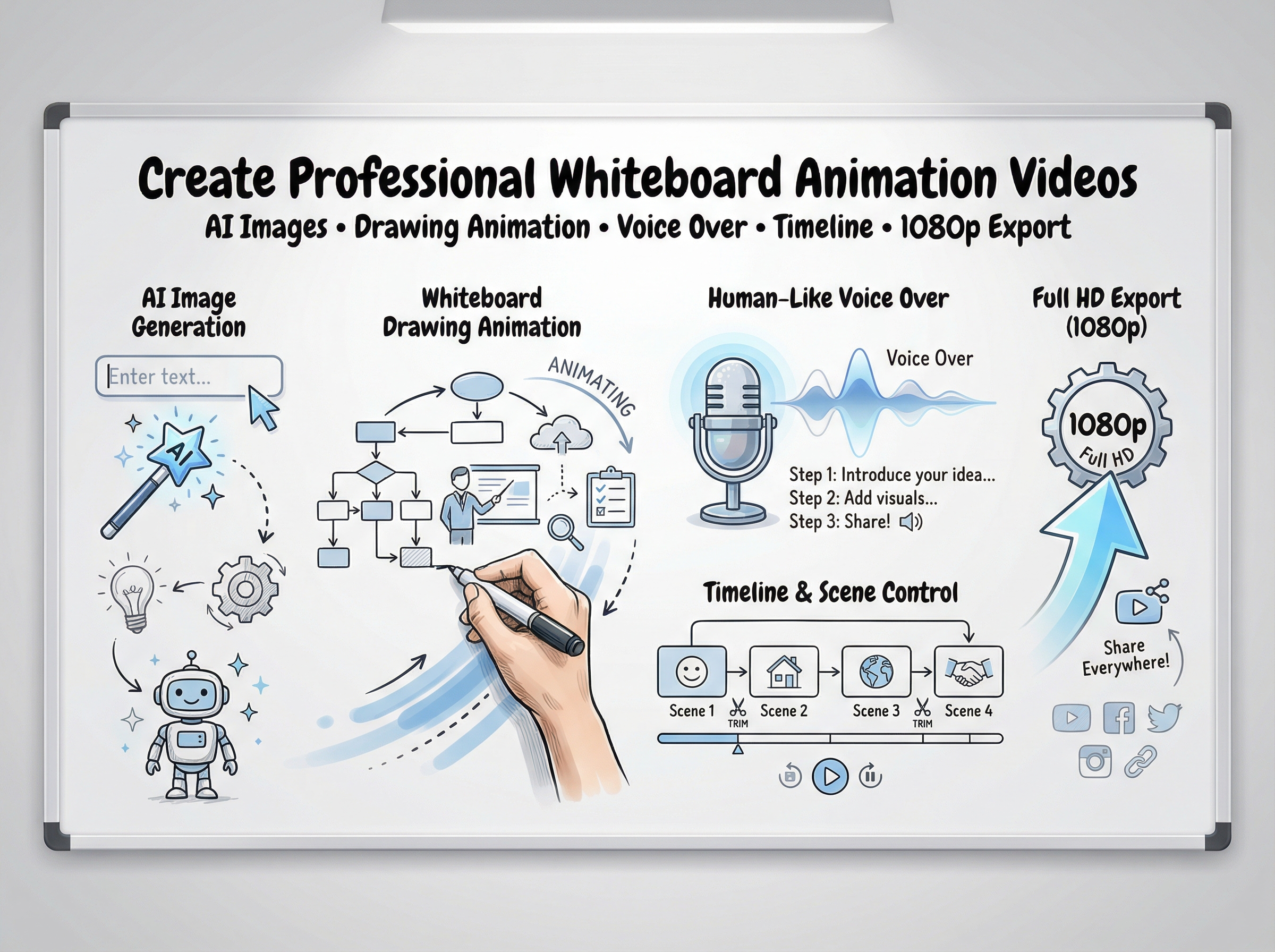 اسکرین شات 8 برنامه Benime: AI Whiteboard Maker