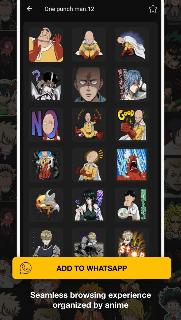 اسکرین شات 5 برنامه Anime stickers for whatsapp