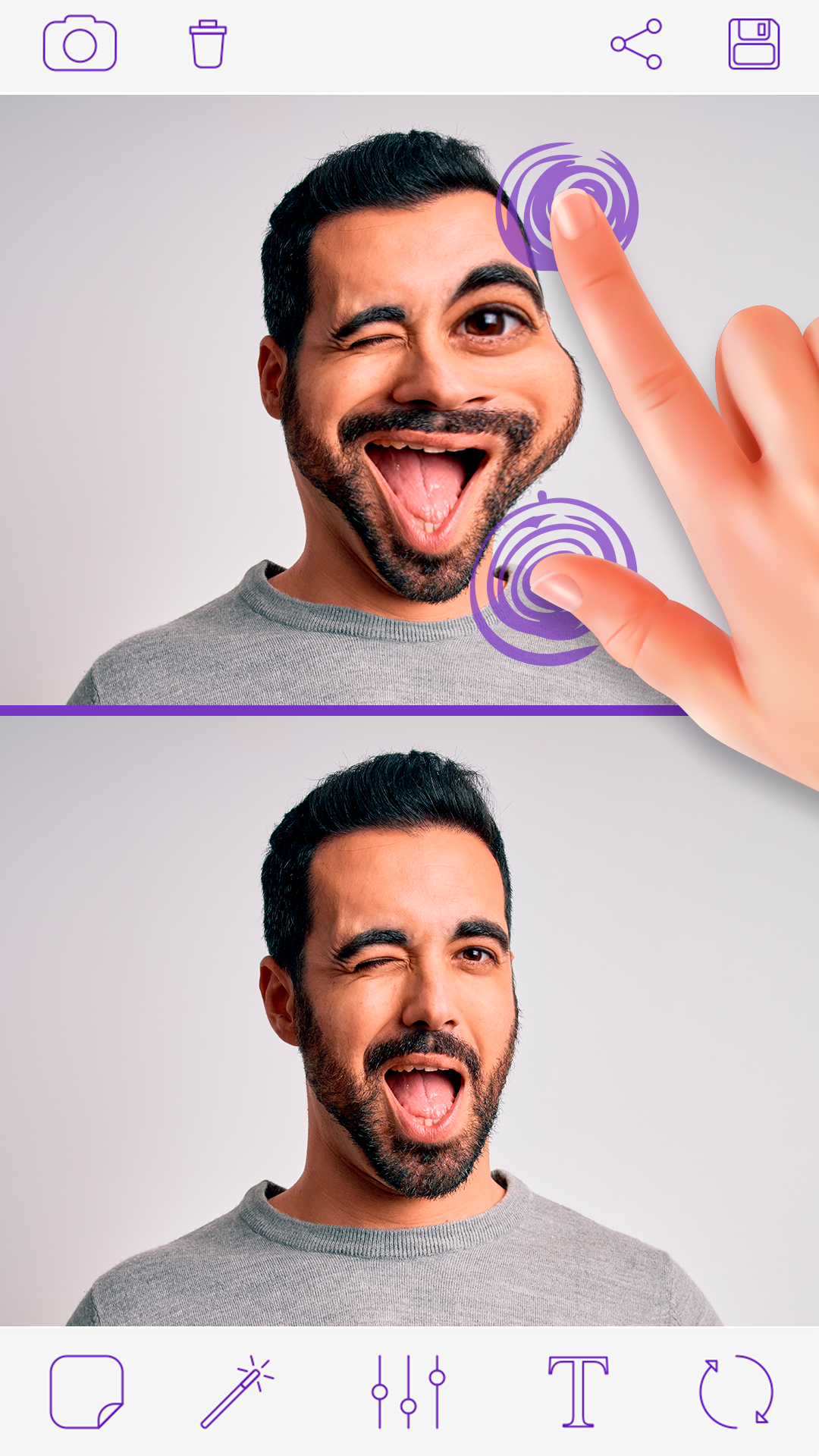اسکرین شات 1 برنامه Funny Face Photo Editor