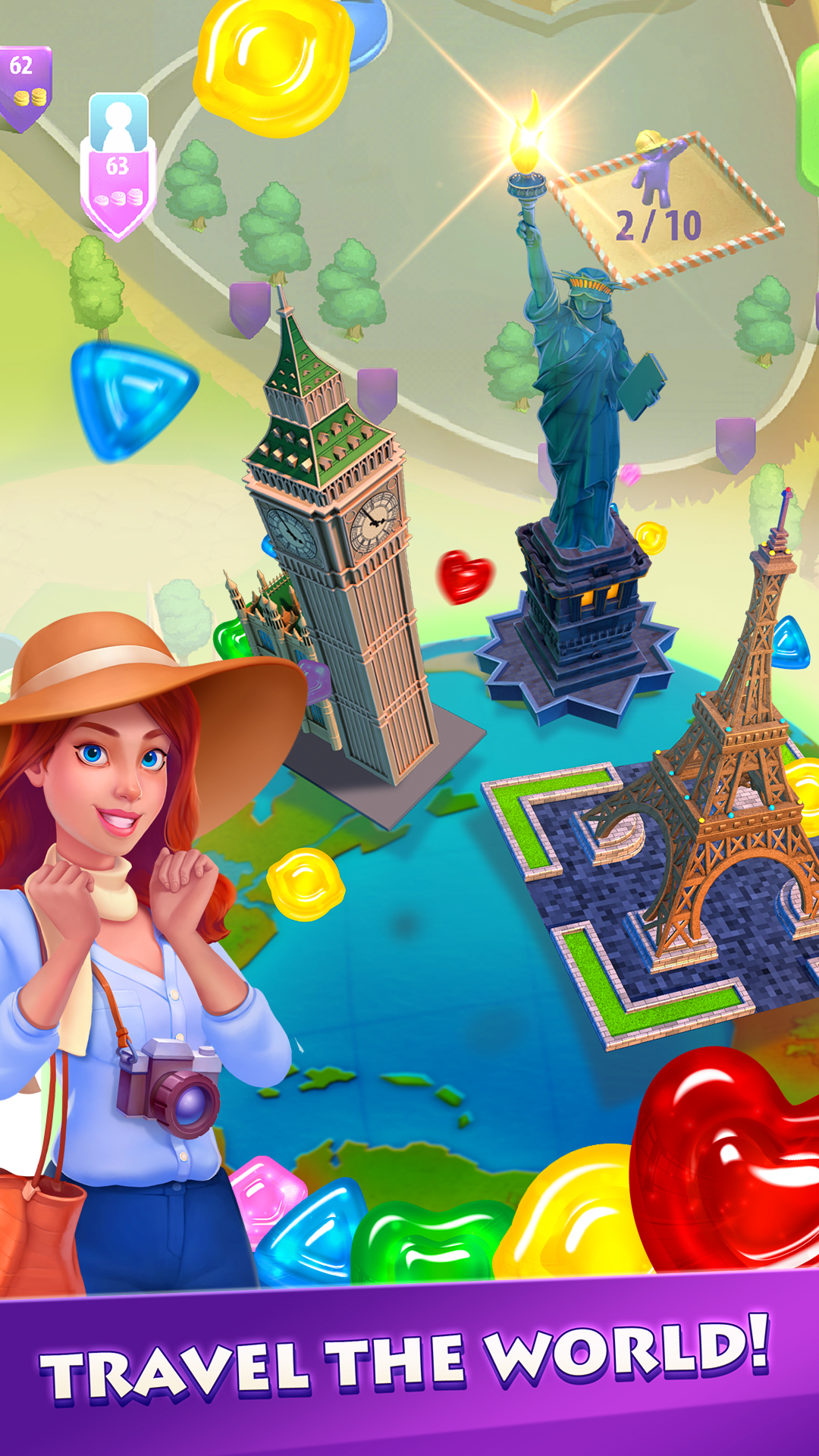 اسکرین شات 2 بازی Gummy Drop! Match 3 & Travel