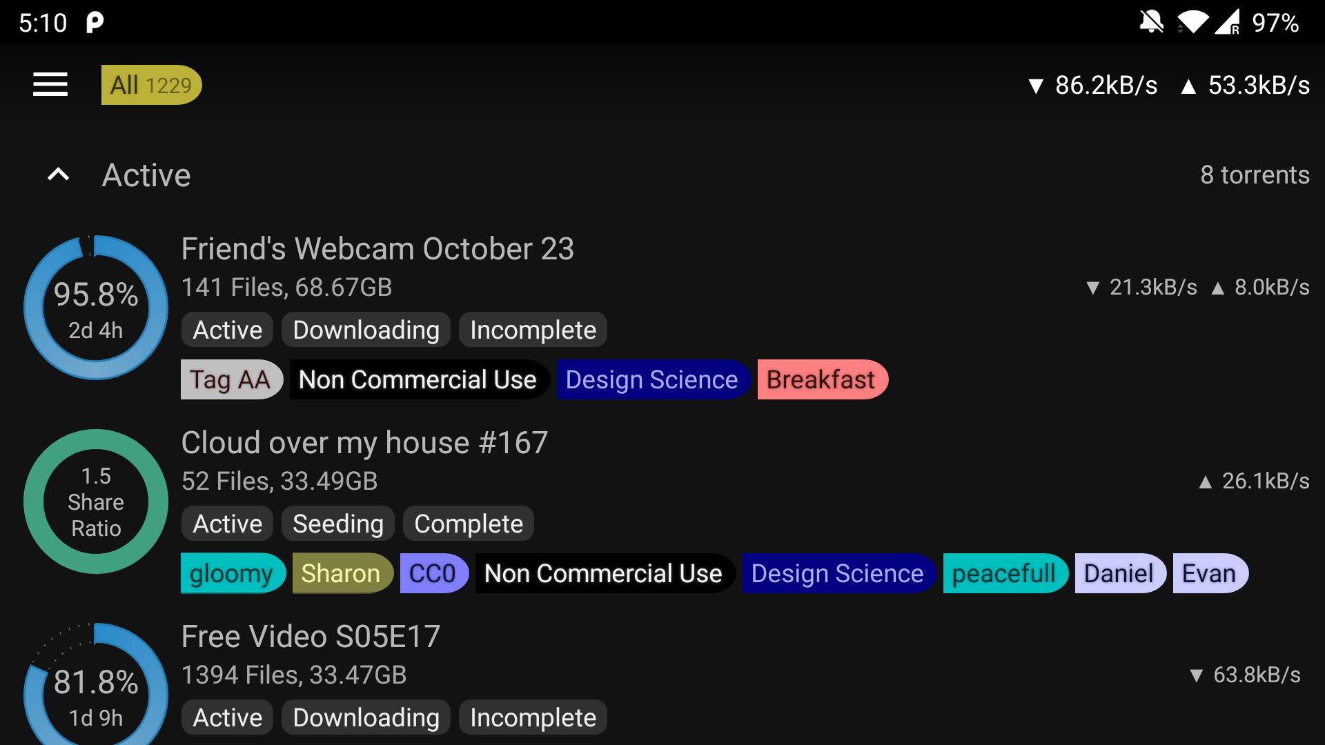 اسکرین شات 5 برنامه BiglyBT, Torrent Downloader
