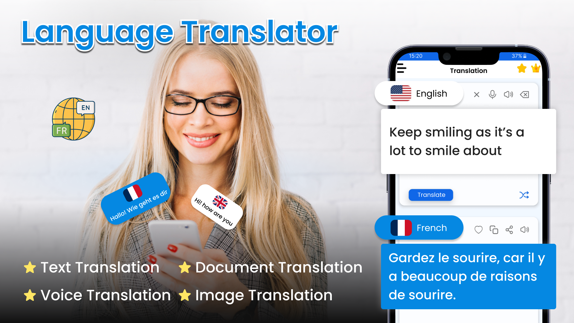 اسکرین شات 1 برنامه Language Translator: Translate