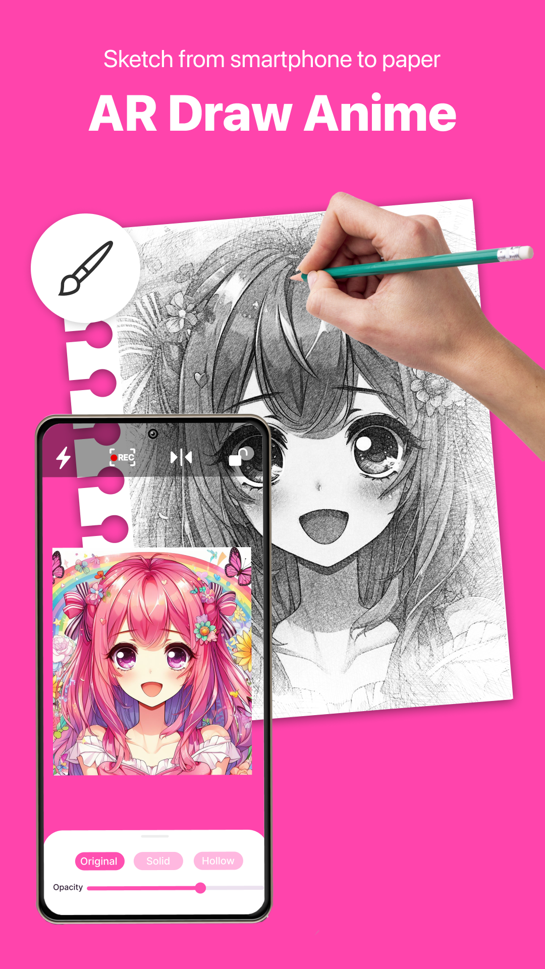 اسکرین شات 1 برنامه Draw Anime Sketch: AR Draw