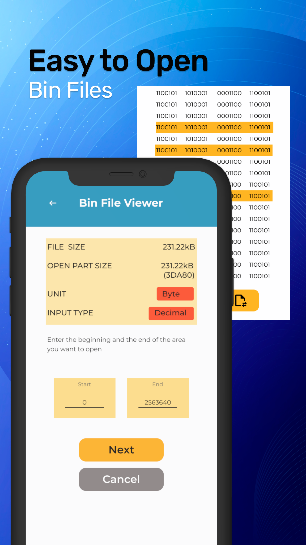 اسکرین شات 4 برنامه Bin File Opener and Bin Viewer