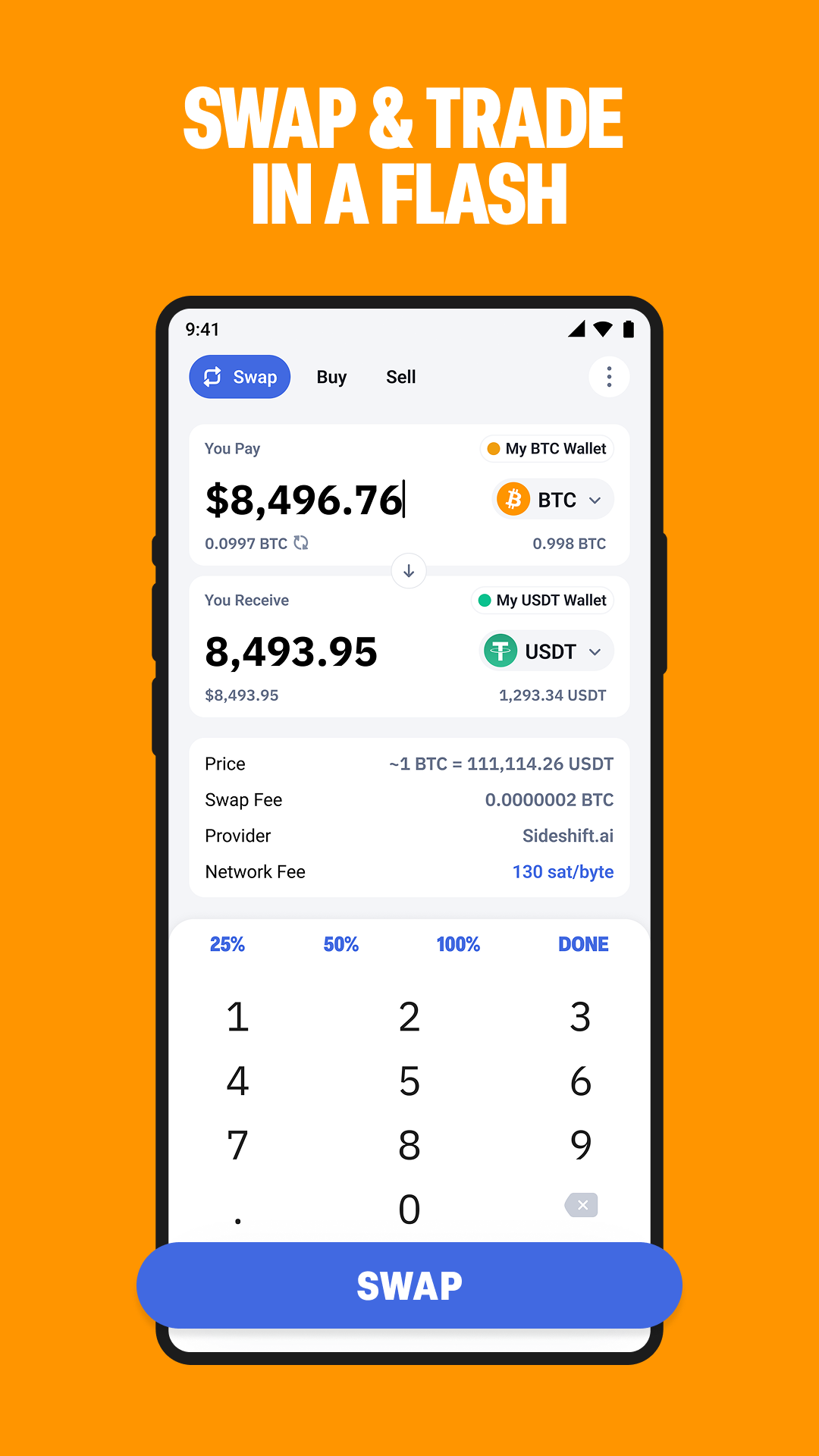 اسکرین شات 4 برنامه Bitcoin.com: Crypto Wallet