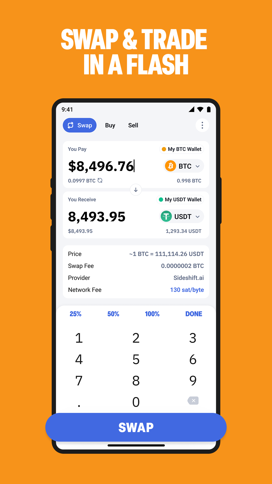 اسکرین شات 4 برنامه Bitcoin.com Wallet: Buy, Sell