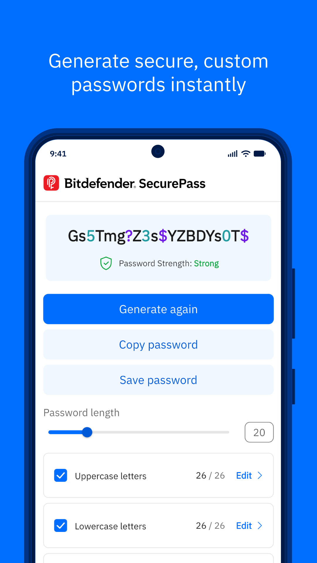 اسکرین شات 3 برنامه Bitdefender SecurePass