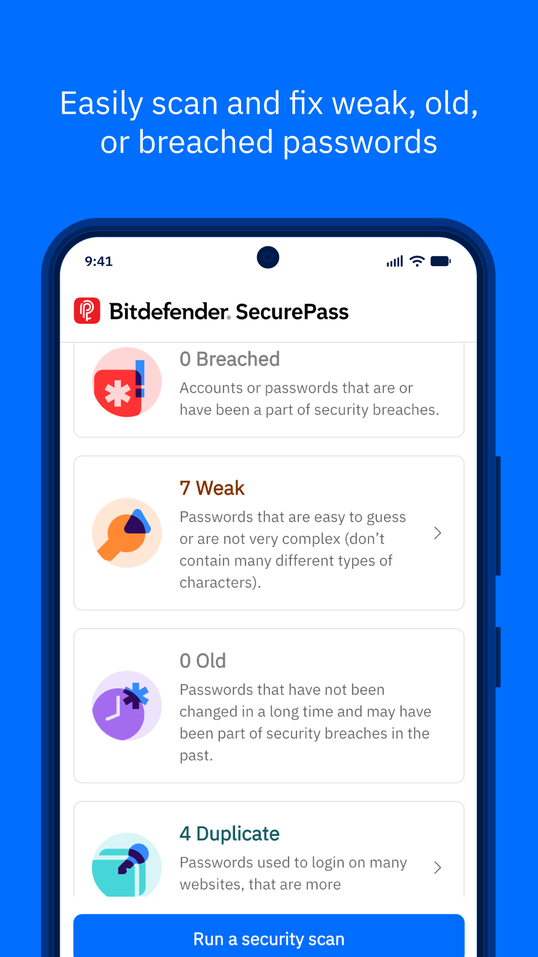 اسکرین شات 4 برنامه Bitdefender SecurePass