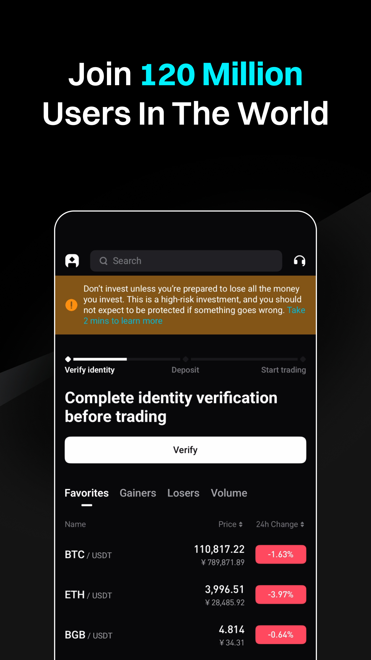 اسکرین شات 1 برنامه Bitget- Bitcoin & Crypto Trade