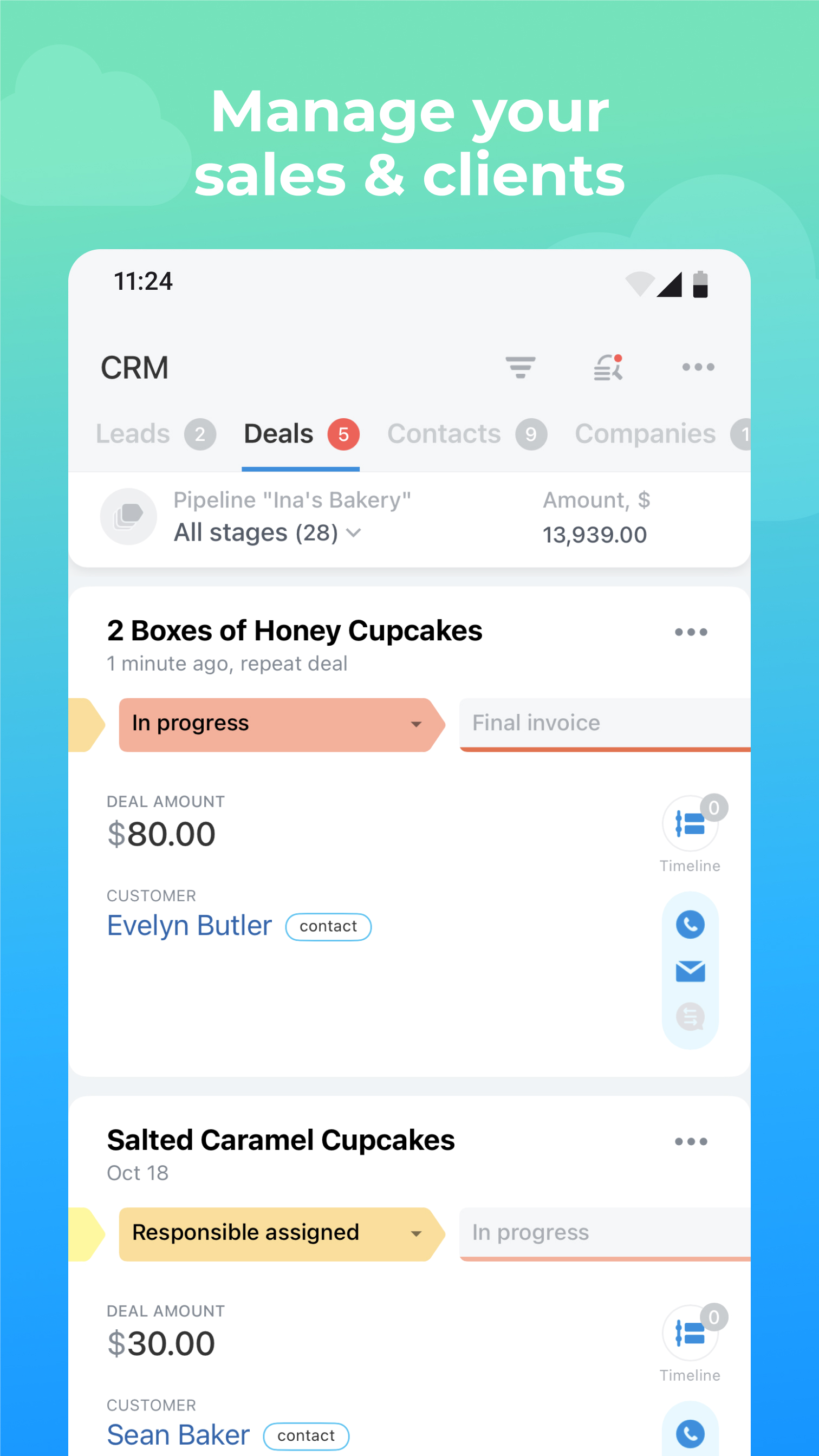 اسکرین شات 1 برنامه Bitrix24 CRM And Projects