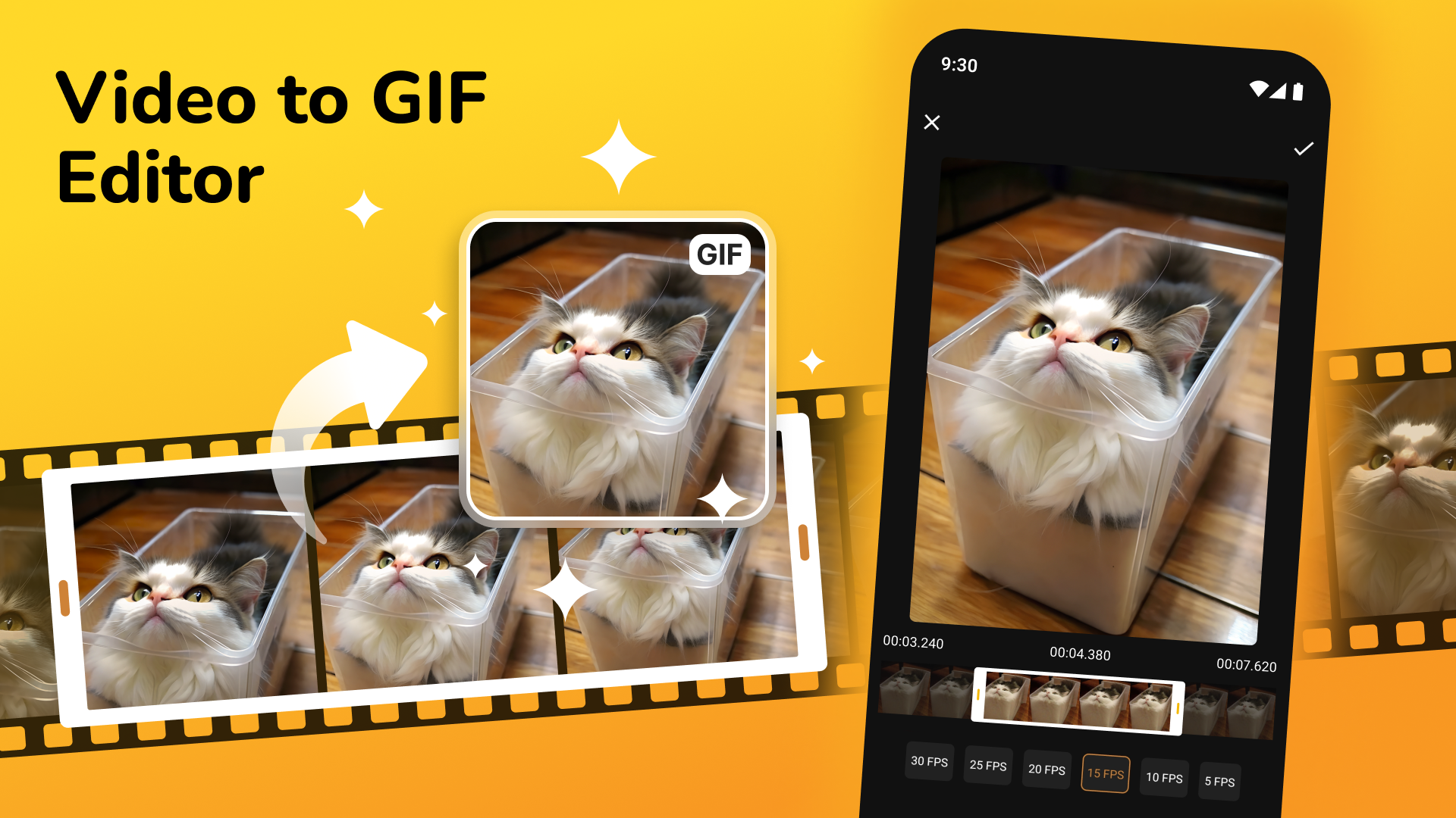 اسکرین شات 1 برنامه GIF Maker, Video to GIF Editor