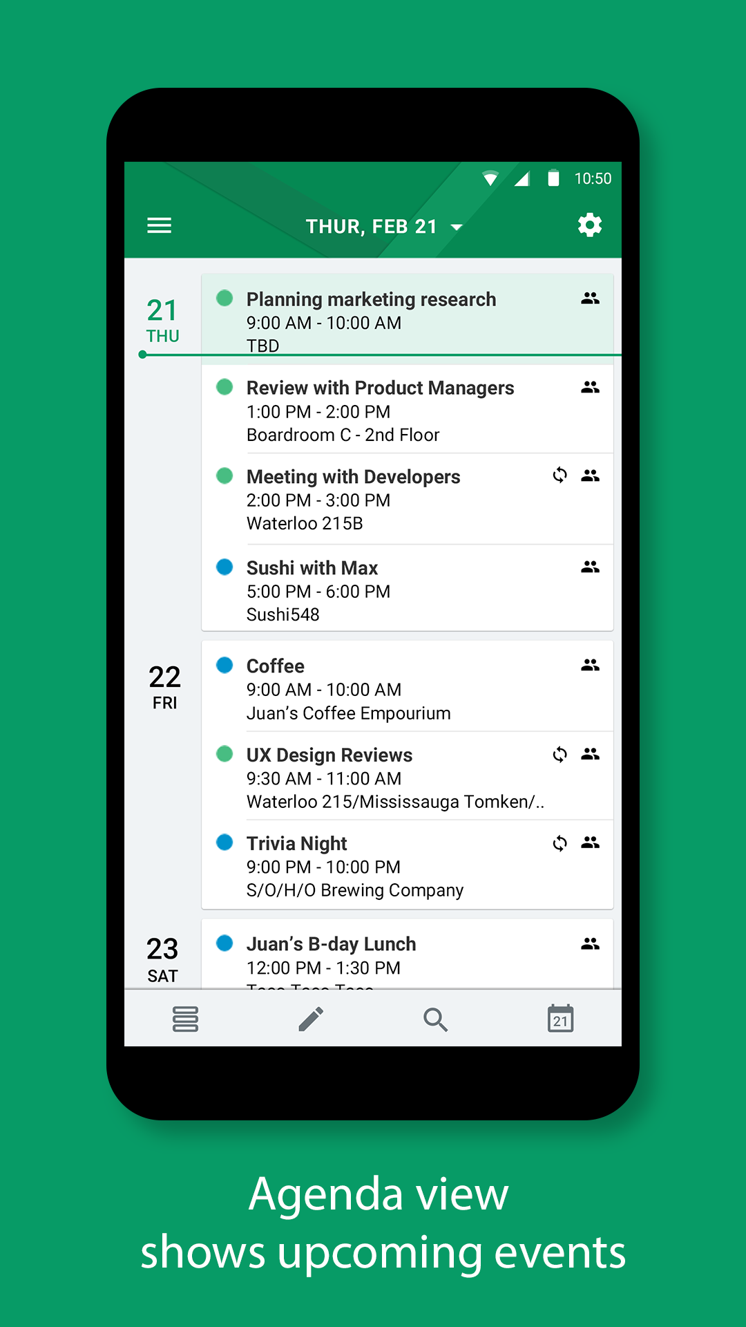 اسکرین شات 1 برنامه BlackBerry Hub+ Calendar