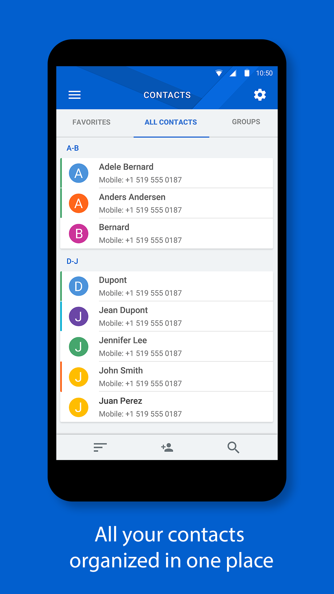 اسکرین شات 1 برنامه BlackBerry Hub+ Contacts