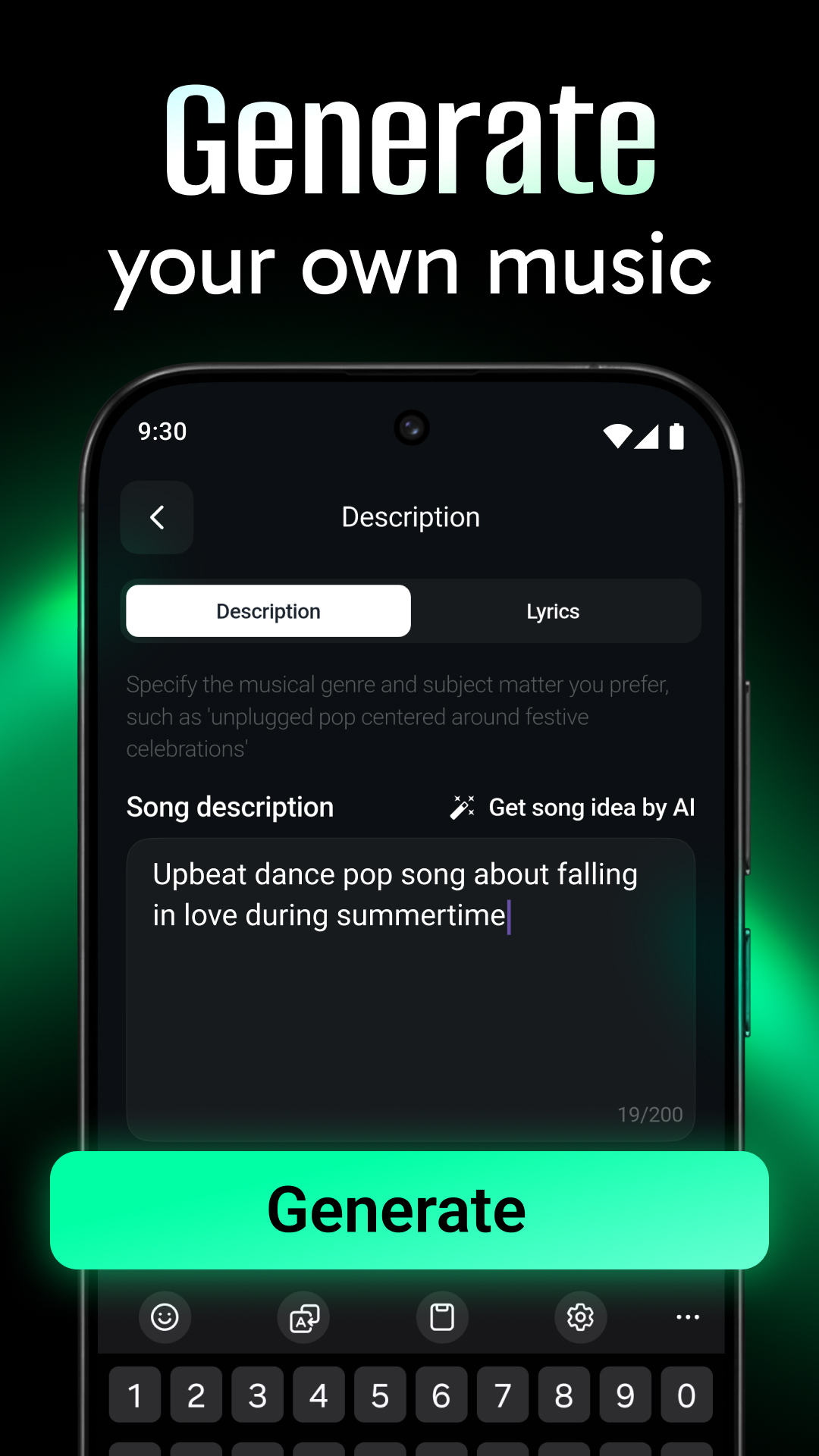 اسکرین شات 2 برنامه AI Music & Song Generator
