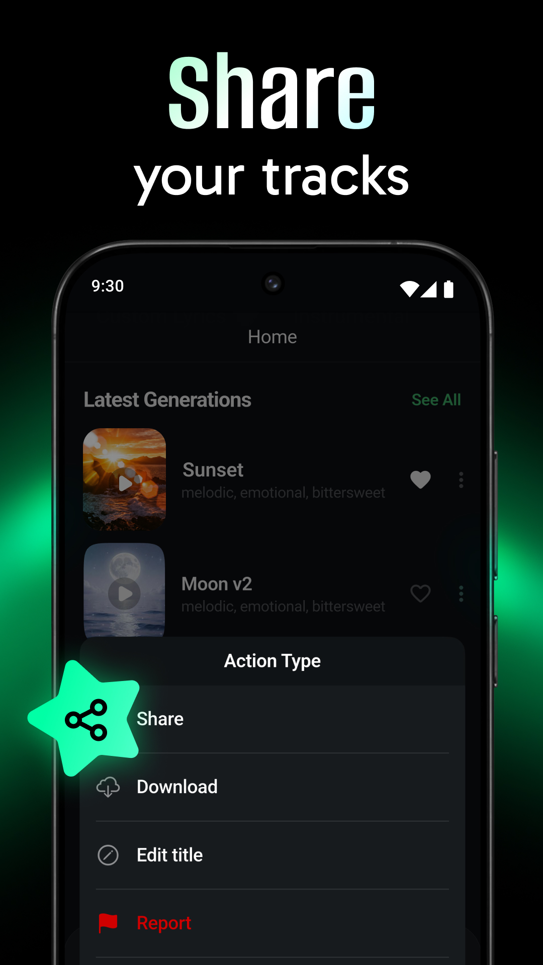 اسکرین شات 6 برنامه AI Music & Song Generator