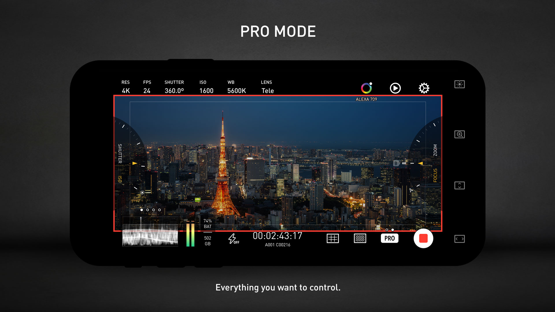 اسکرین شات 2 برنامه Protake - Mobile Cinema Camera