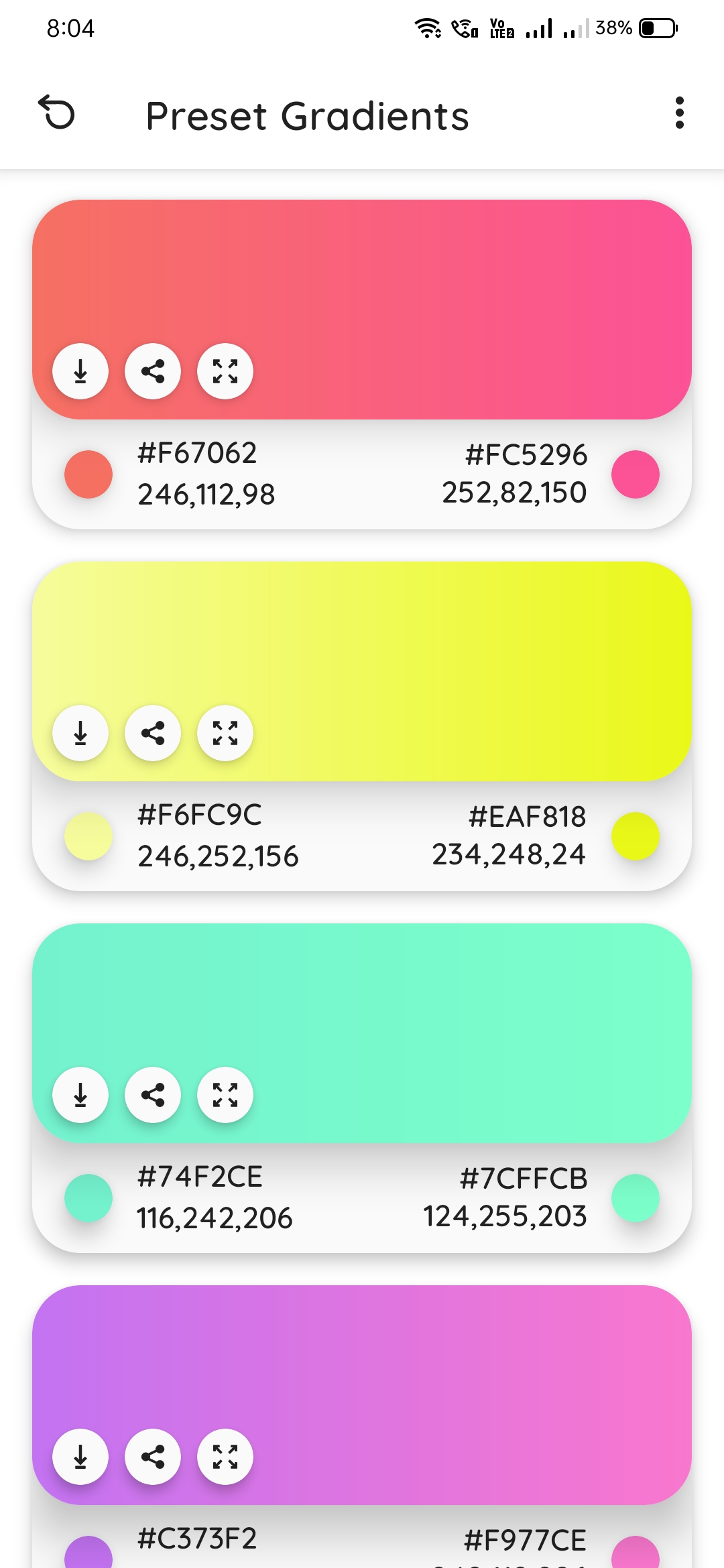 اسکرین شات 7 برنامه Color Palette
