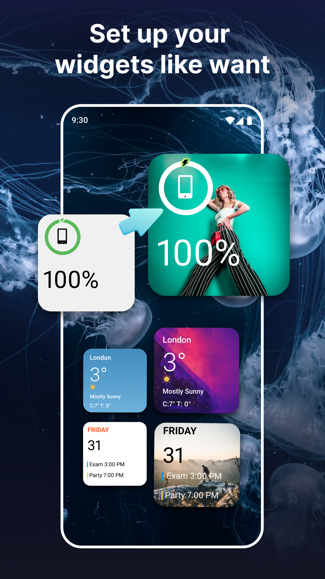 اسکرین شات 3 برنامه Widgets OS 18 - Color Widgets