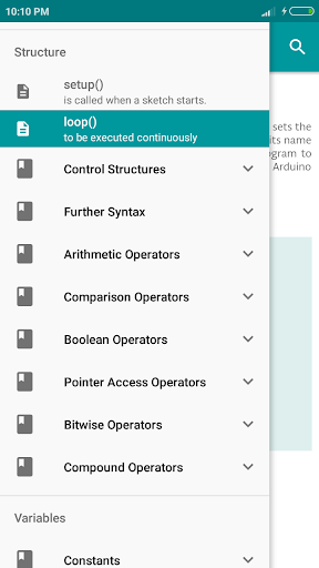 اسکرین شات 1 برنامه Arduino Language Reference