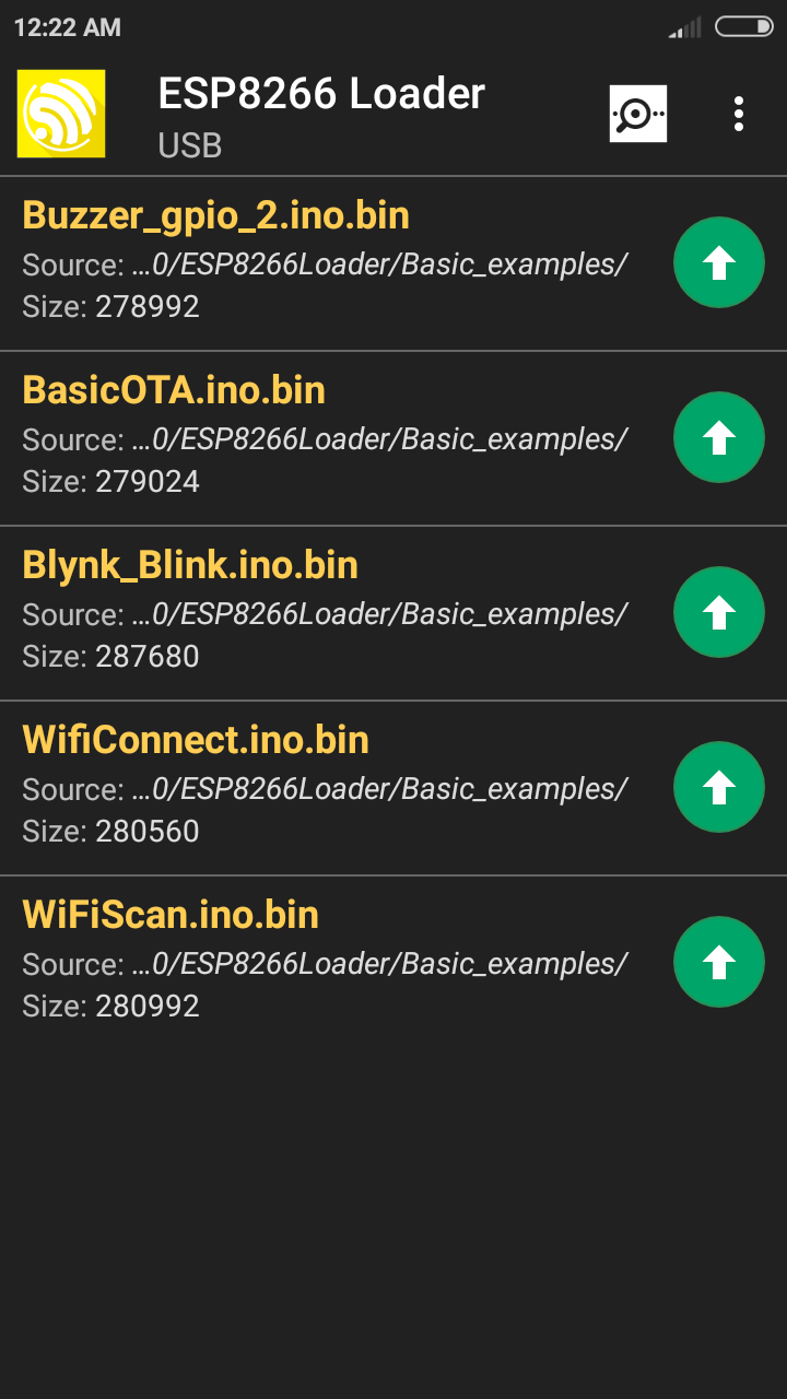 اسکرین شات 1 برنامه ESP8266 Loader (Blynk Uploader