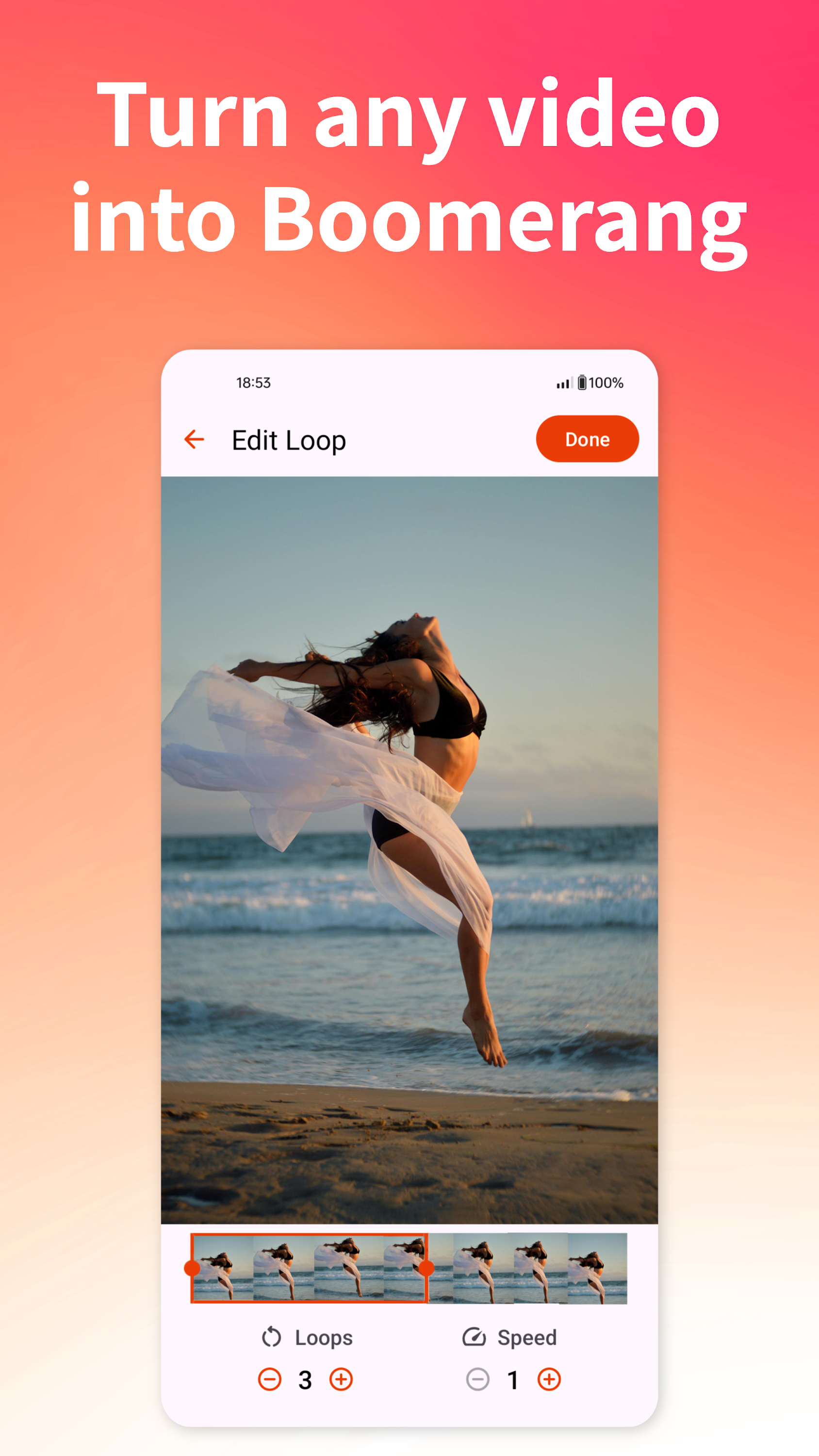 اسکرین شات 1 برنامه Boomerit Boomerang Video Maker