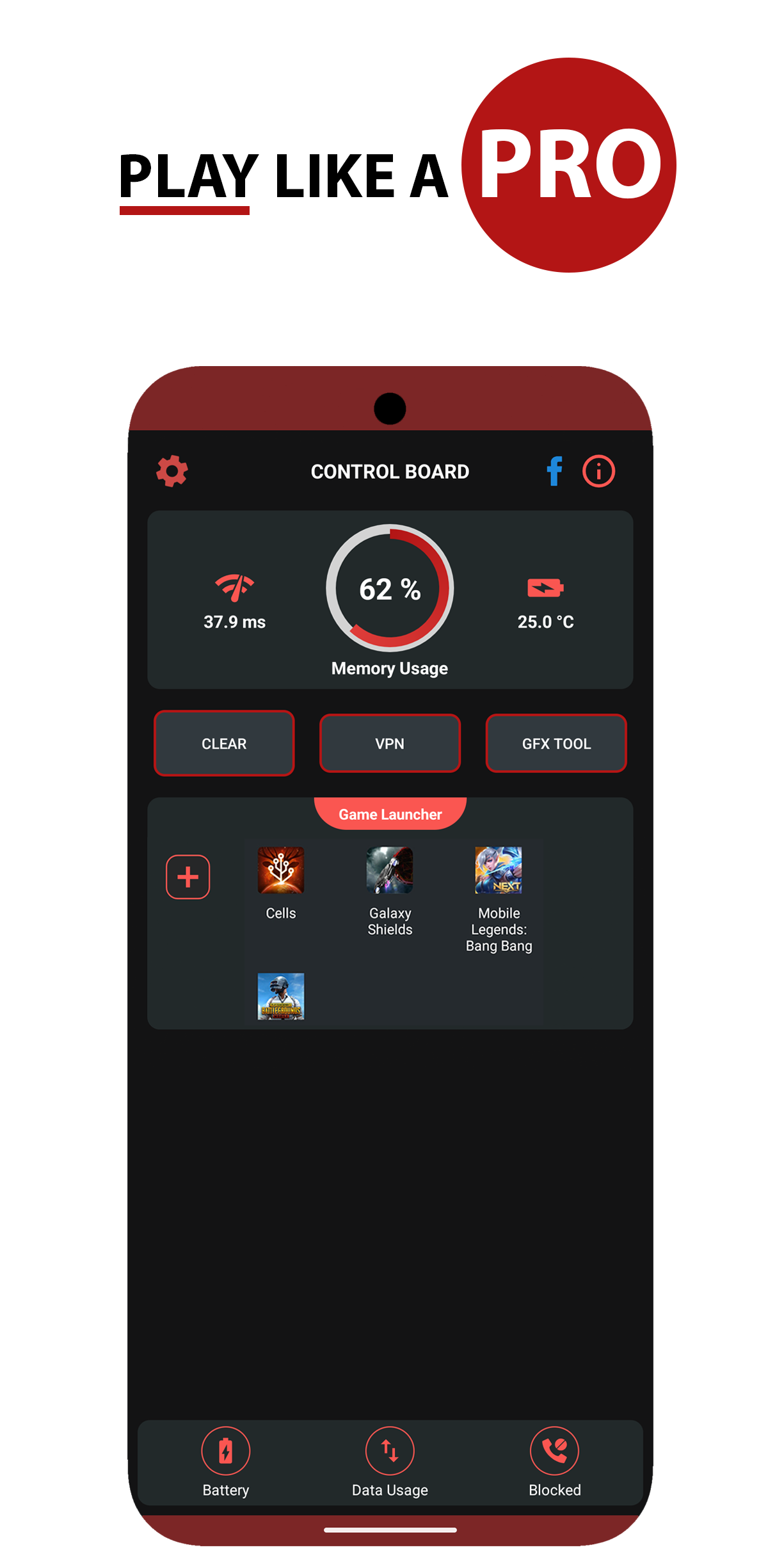 اسکرین شات 1 برنامه Game Booster Fire GFX- Fix Lag