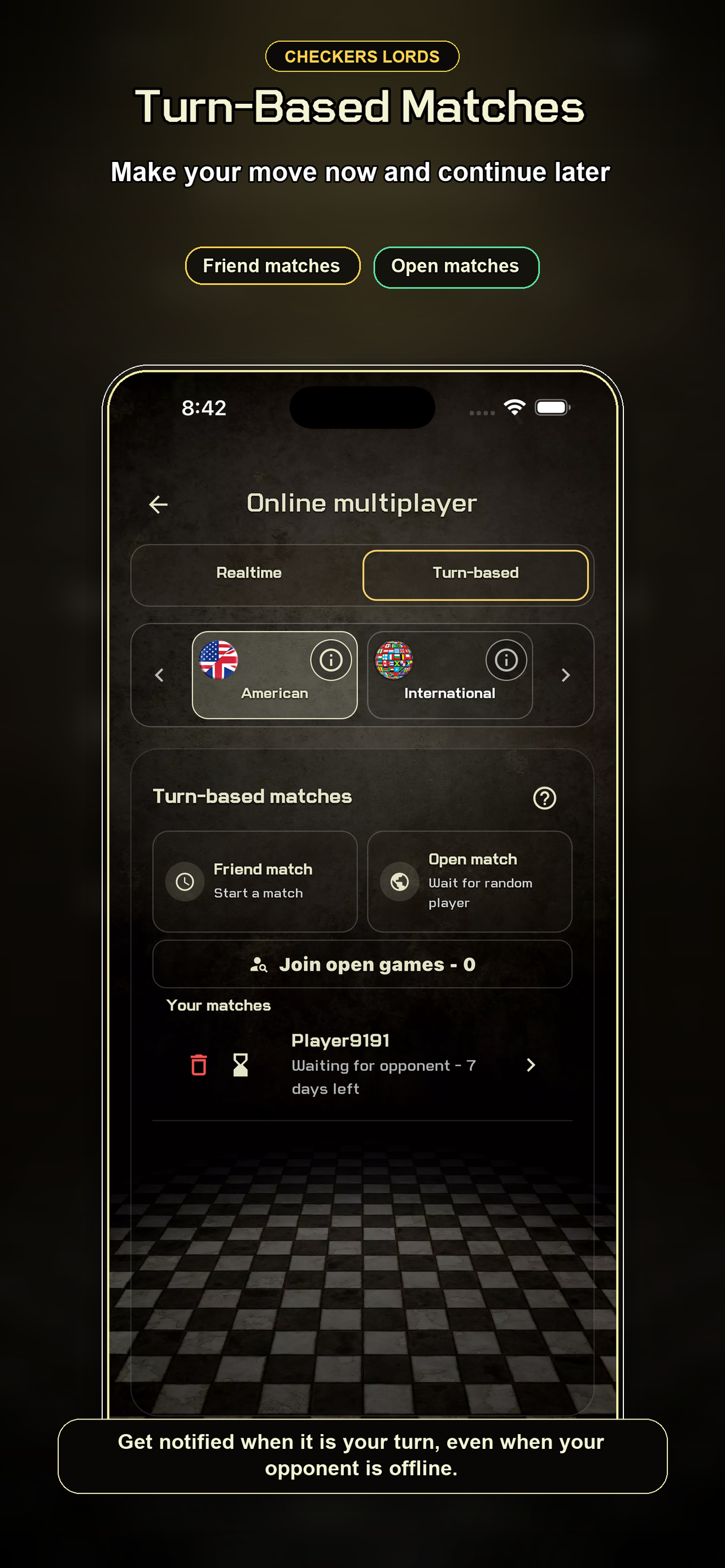 اسکرین شات 4 بازی Draughts Lords: Offline/Online