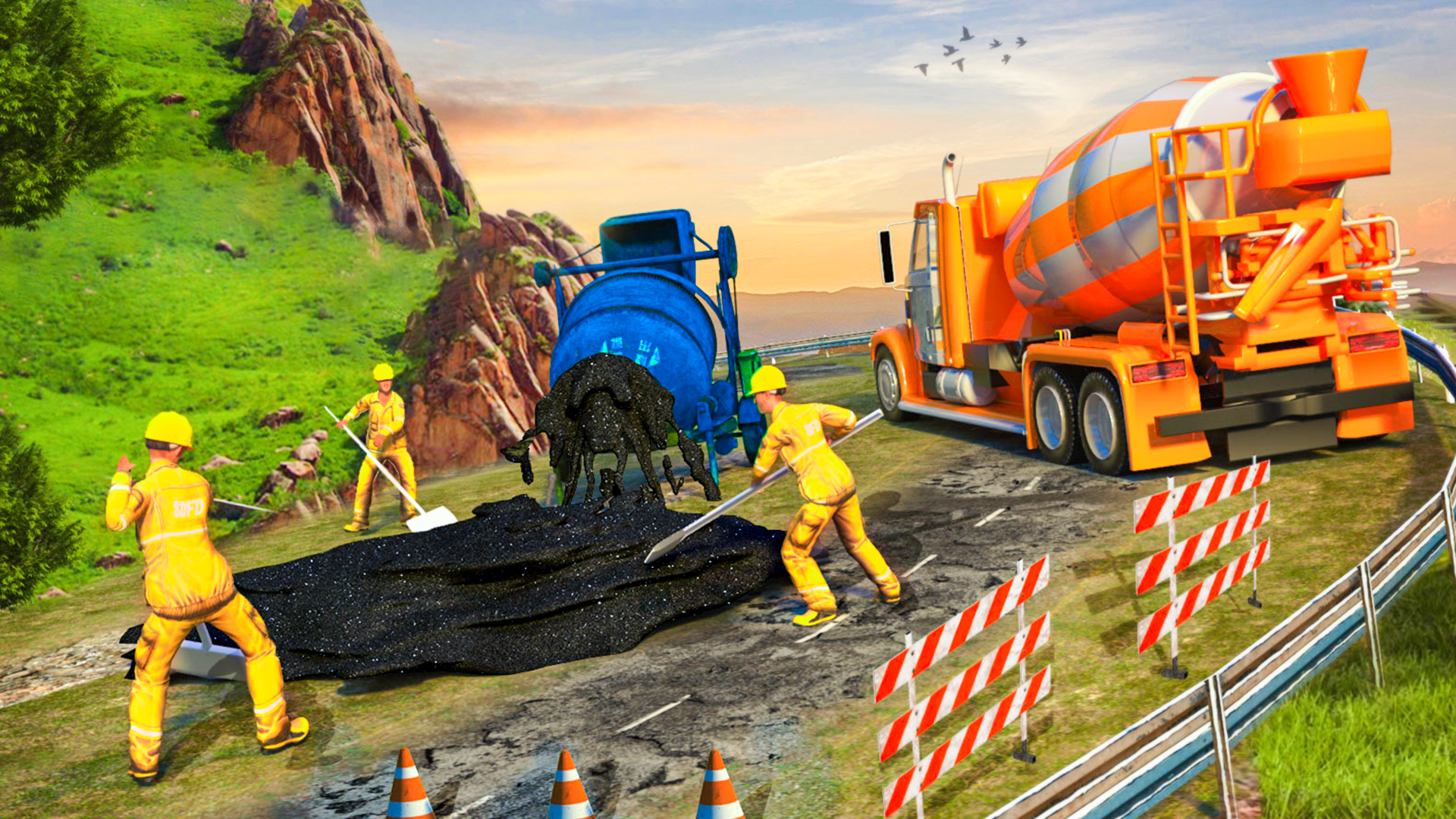 اسکرین شات 1 برنامه Build Road Construction Games