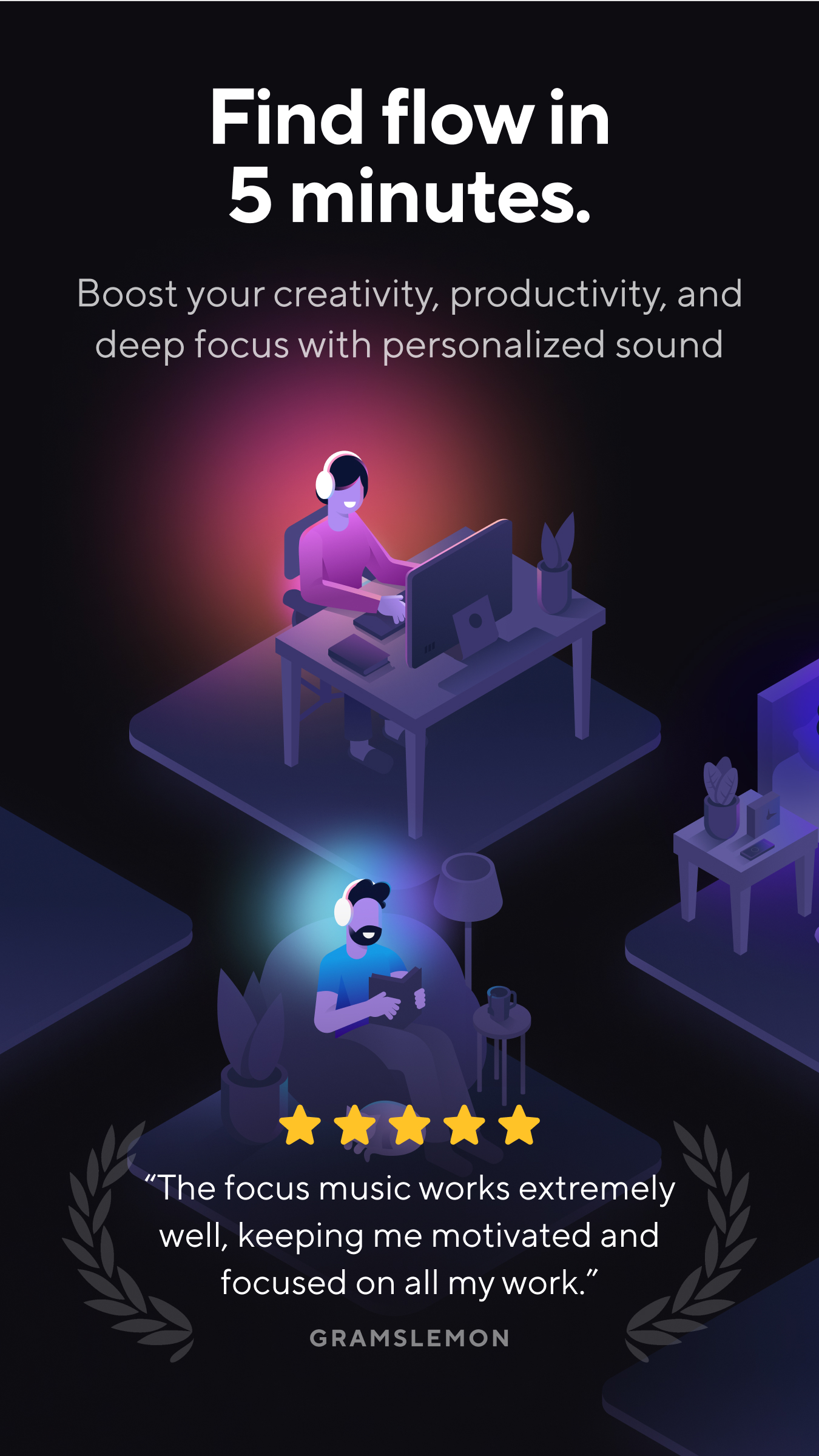 اسکرین شات 1 برنامه Music for Focus by Brain.fm