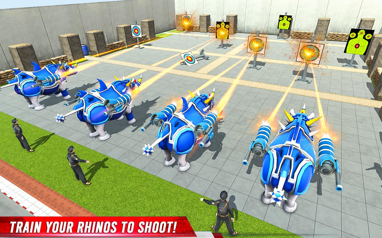 اسکرین شات 2 برنامه Rhino Robot: Mech Robot Game