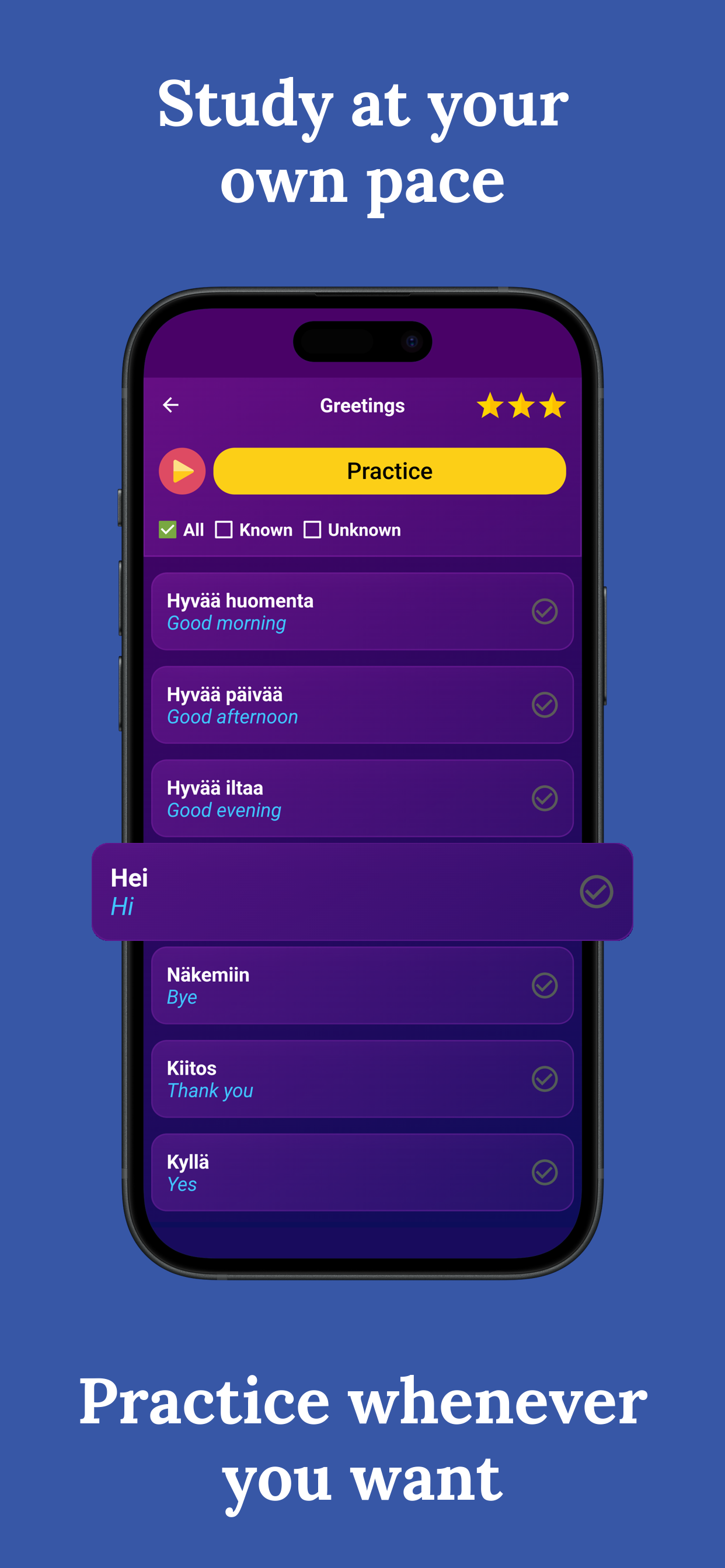اسکرین شات 3 برنامه Learn Finnish - Beginners