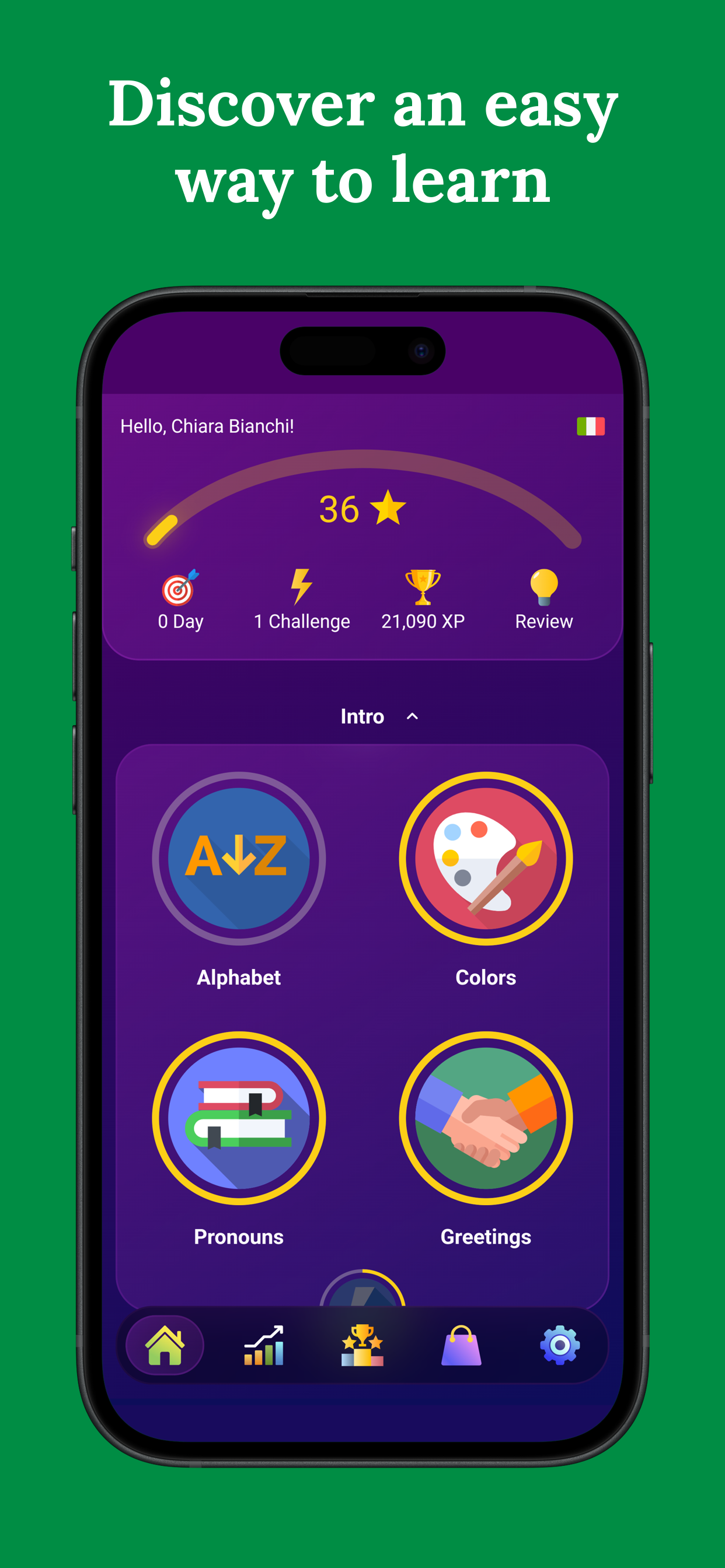 اسکرین شات 2 برنامه Learn Italian - Beginners