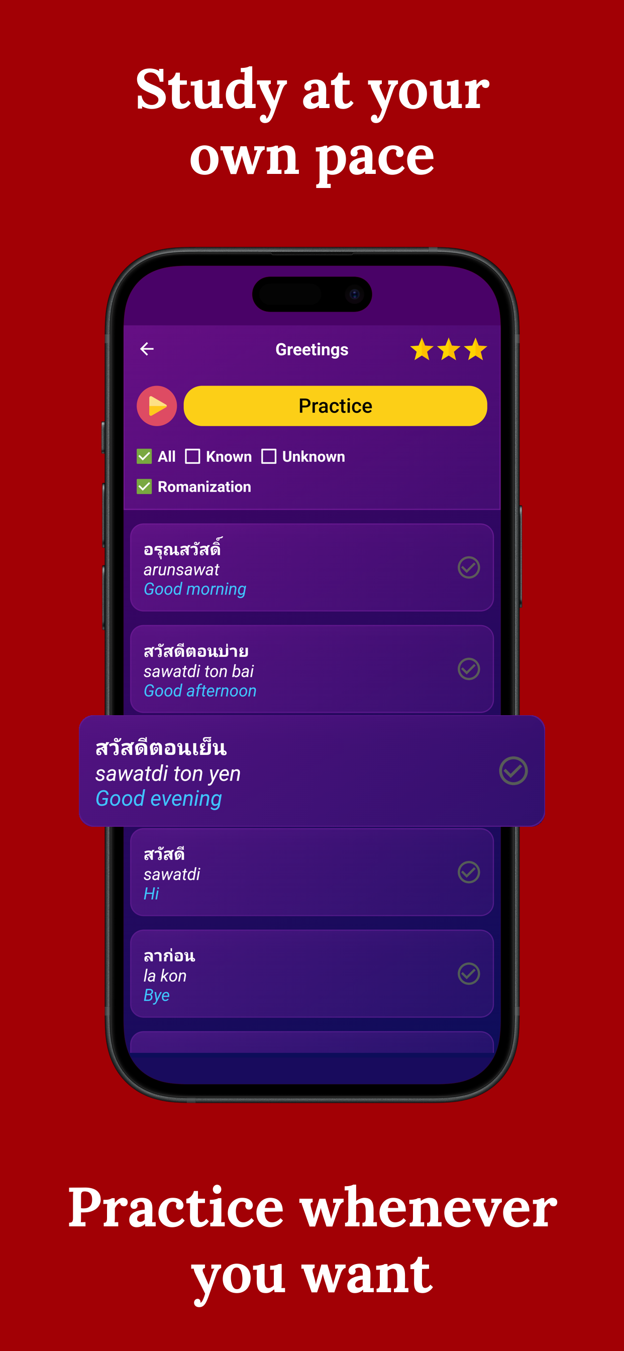 اسکرین شات 3 برنامه Learn Thai - Beginners