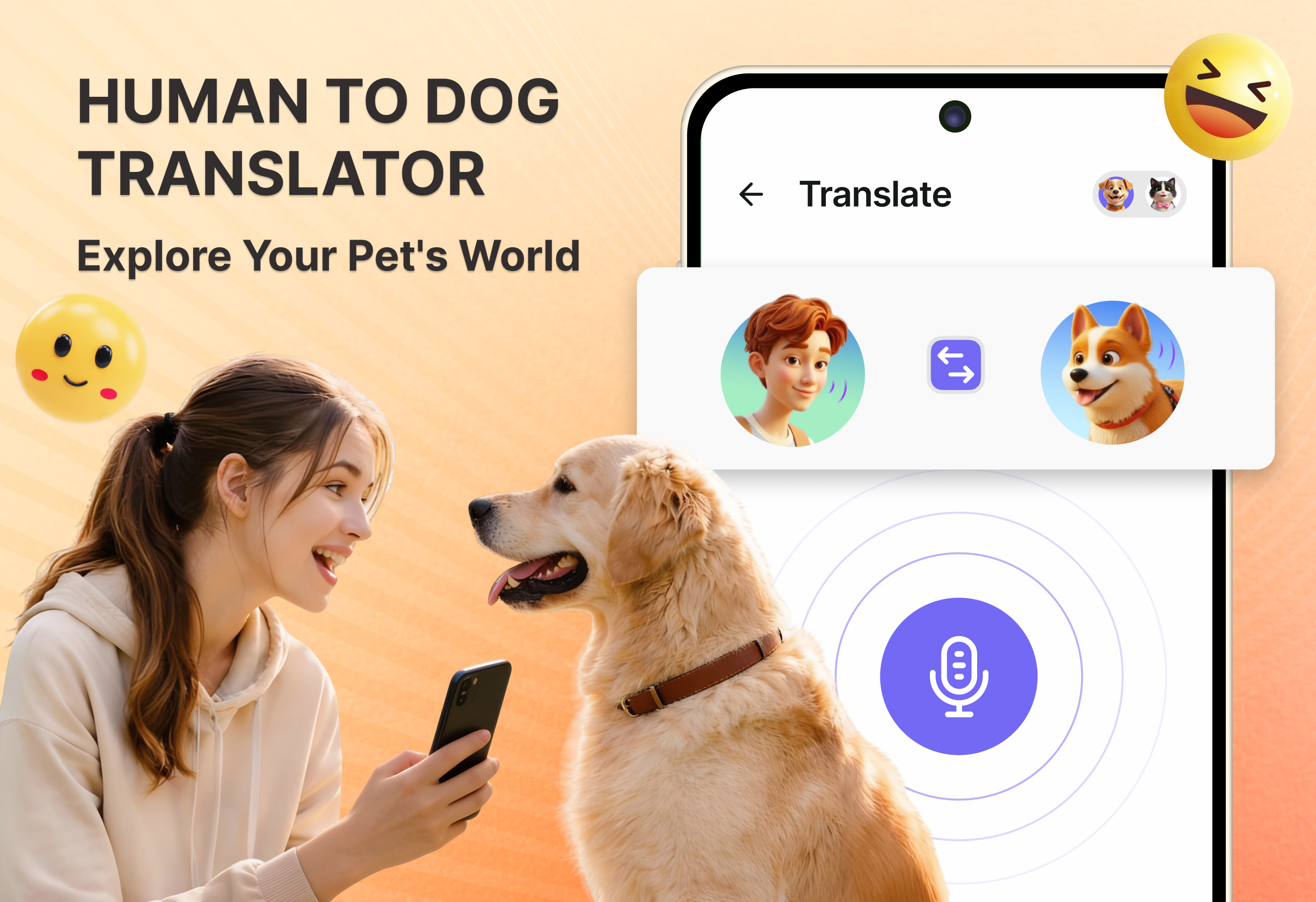 اسکرین شات 1 برنامه Human to Dog Translator