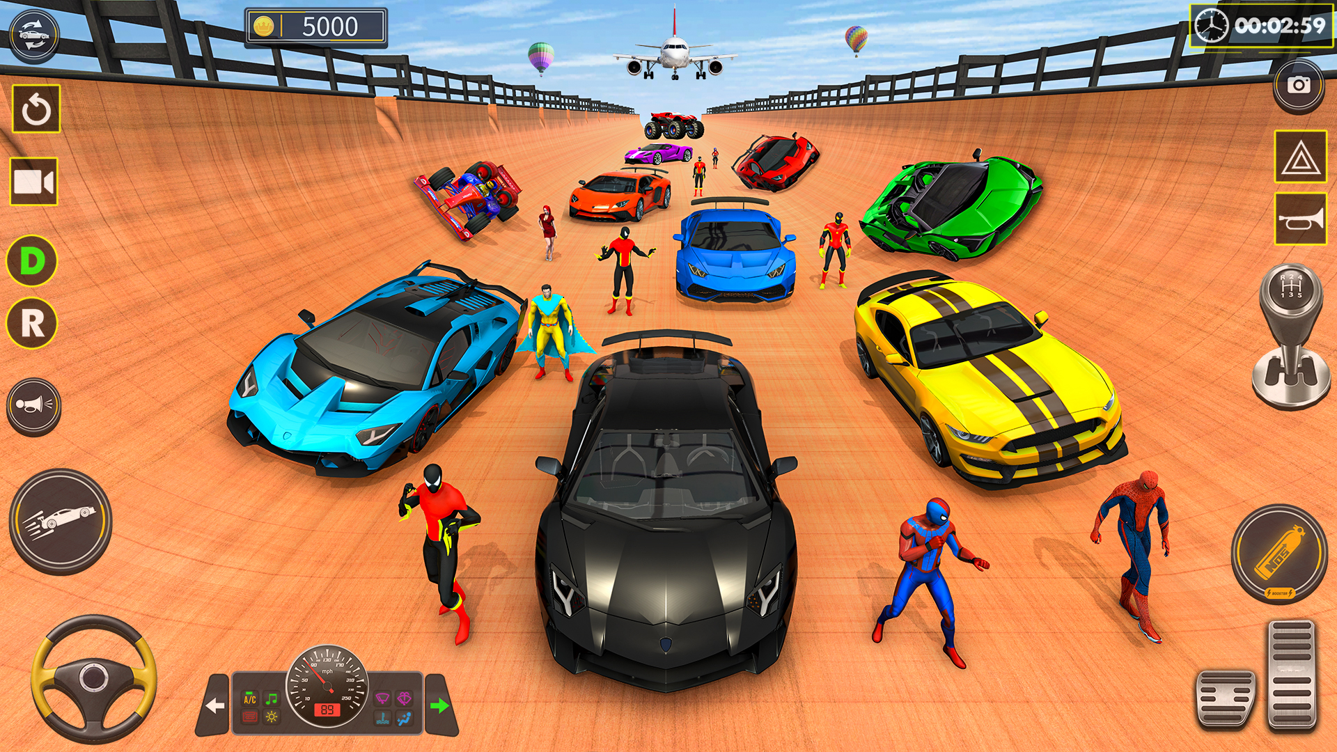 اسکرین شات 2 برنامه Superhero Game: Ramp Car Stunt