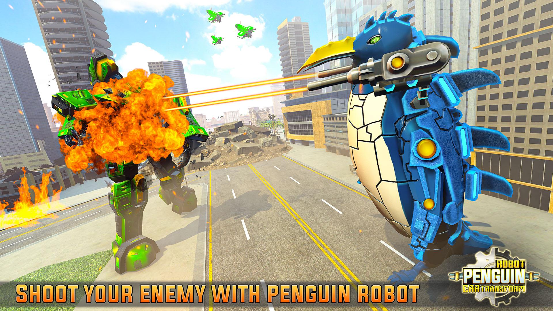 اسکرین شات 1 برنامه Penguin Robot Car War Game